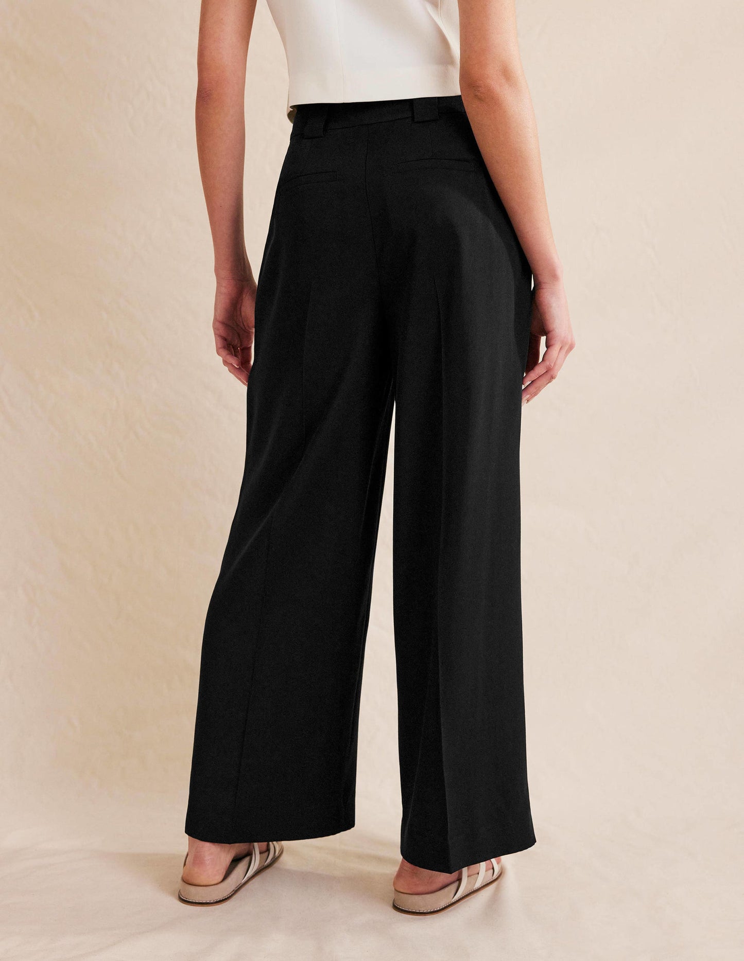Islington Wide Leg Trousers-Black