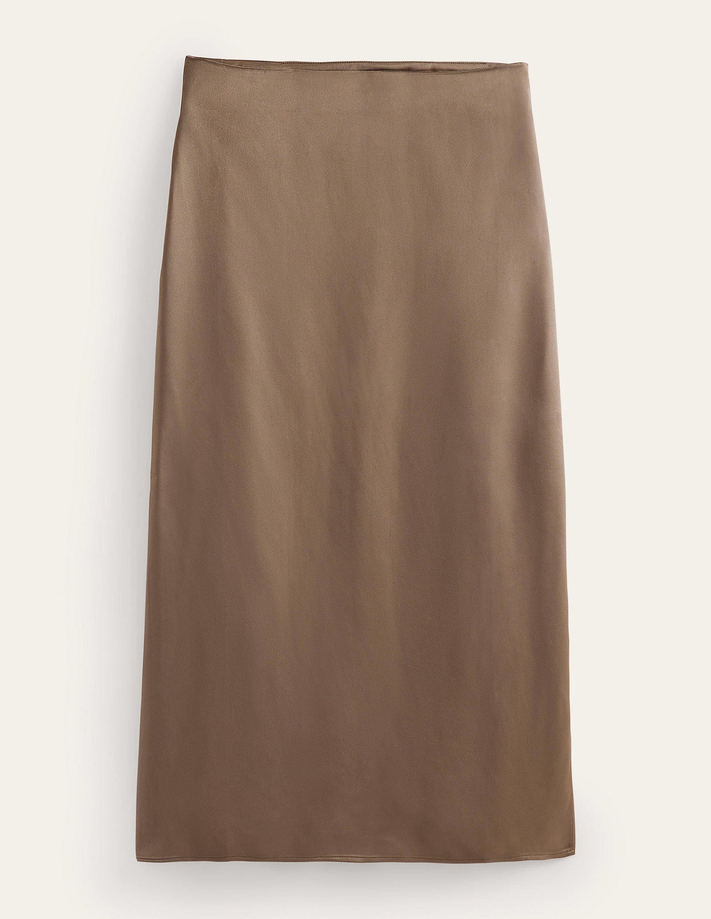 Satin Column Skirt-Morel
