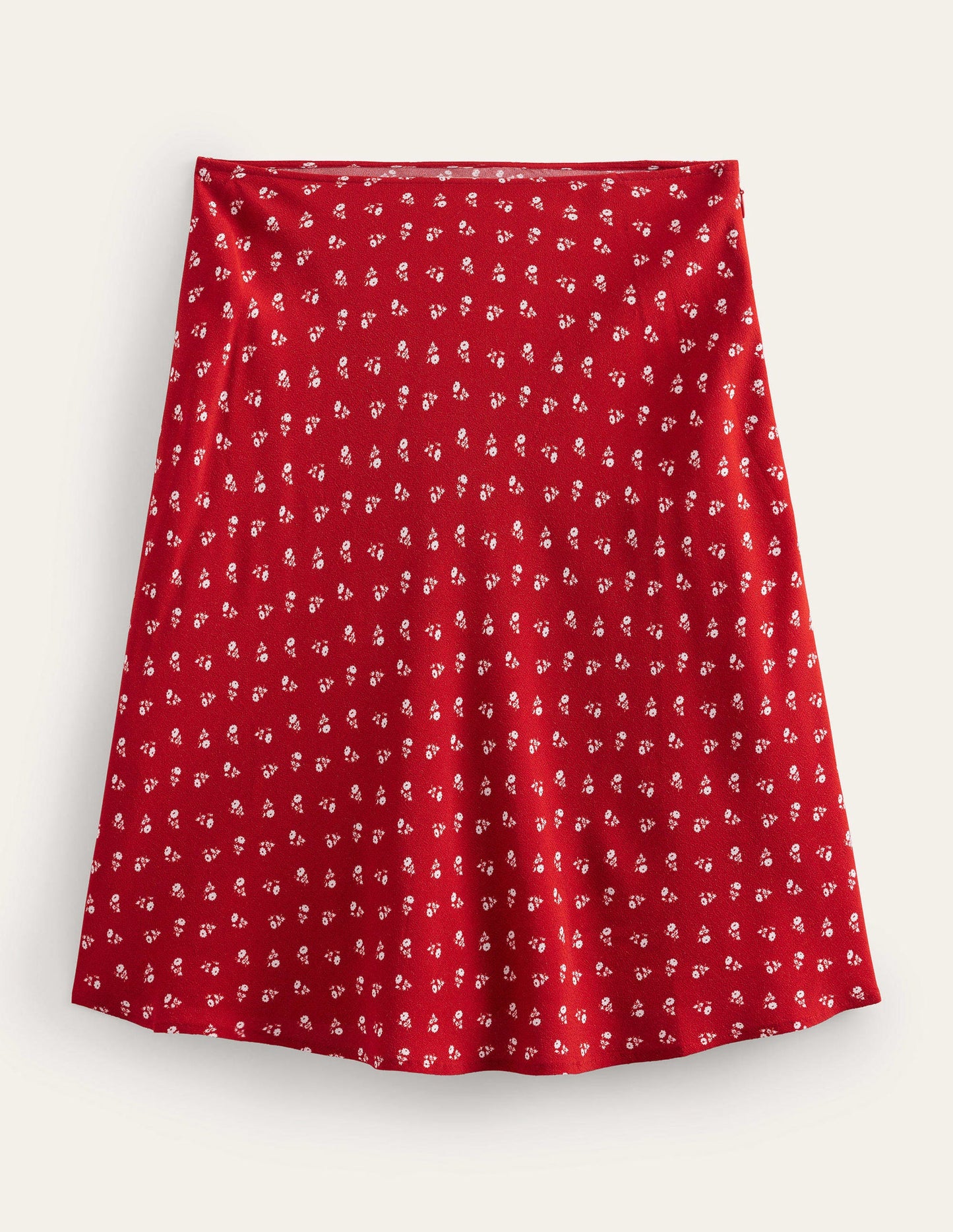 Bias Crepe Mini Skirt-Poinsettia, Sweet Daisy