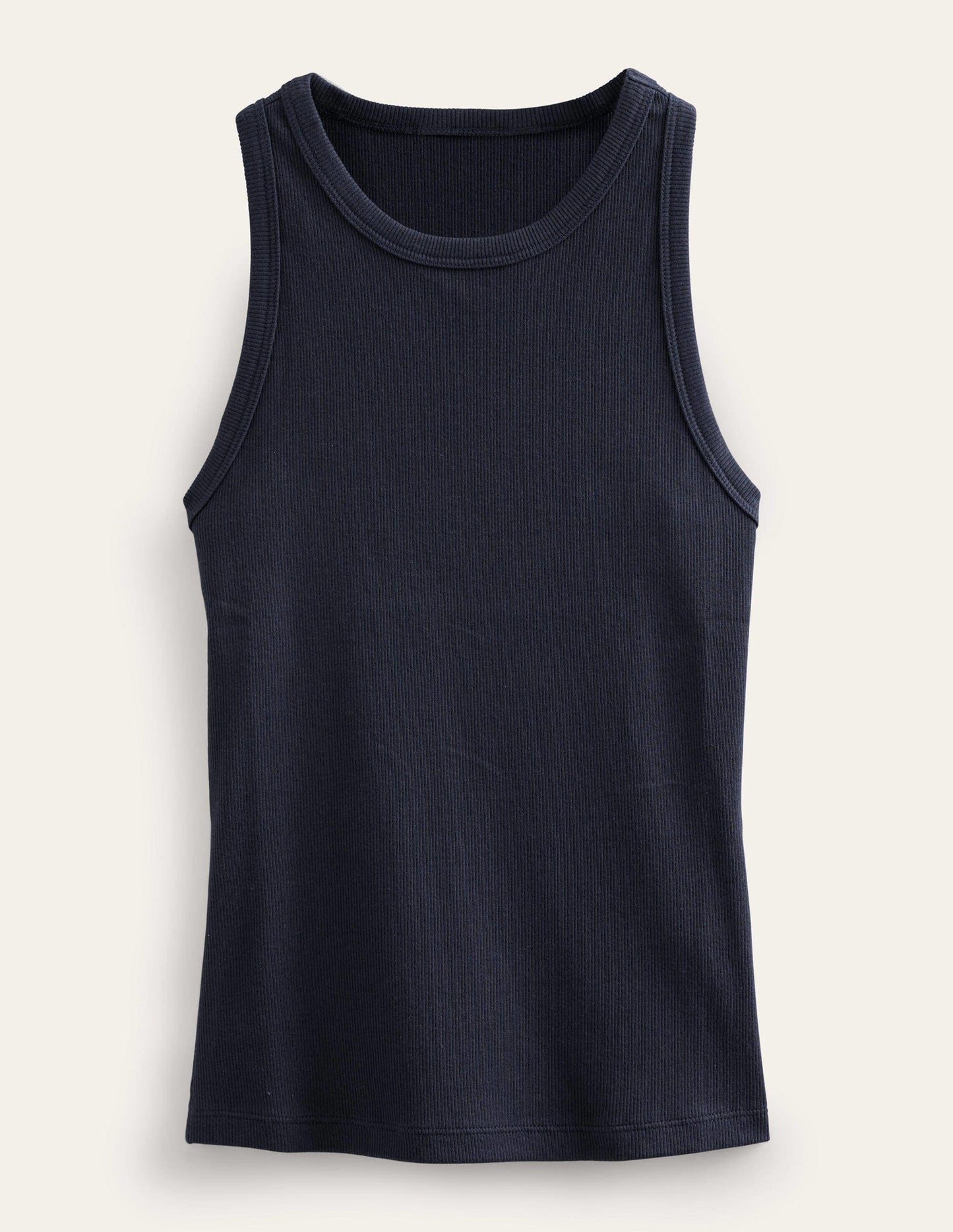 Cotton Ribbed Vest-Navy