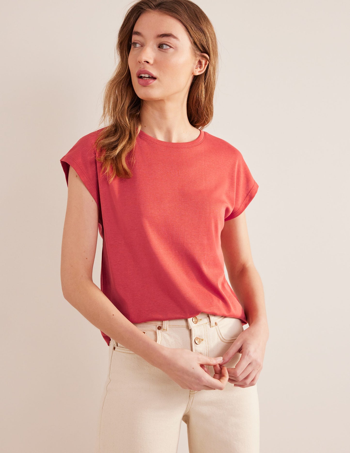 Soft Touch Sleeveless Top-Tomato