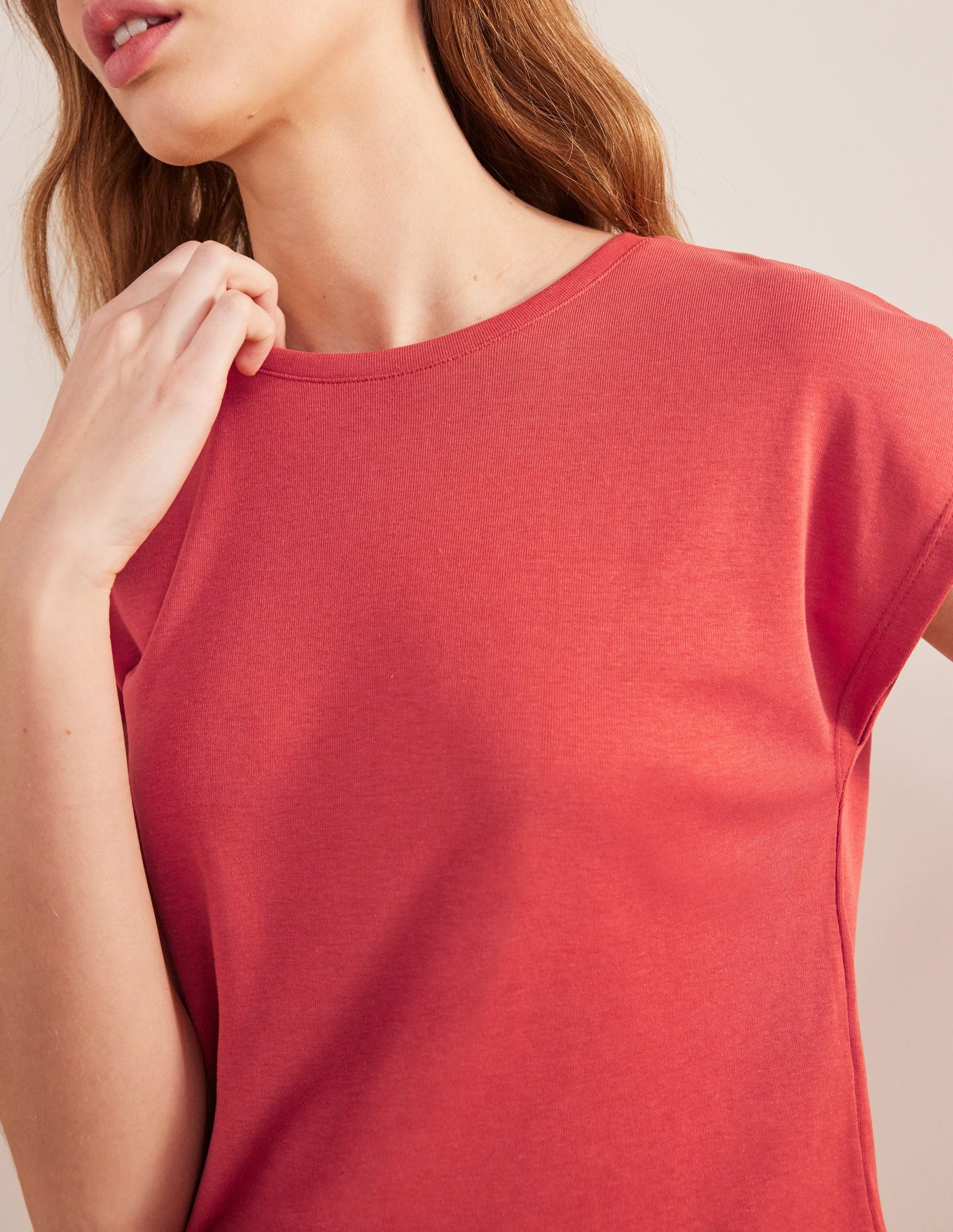 Soft Touch Sleeveless Top-Tomato