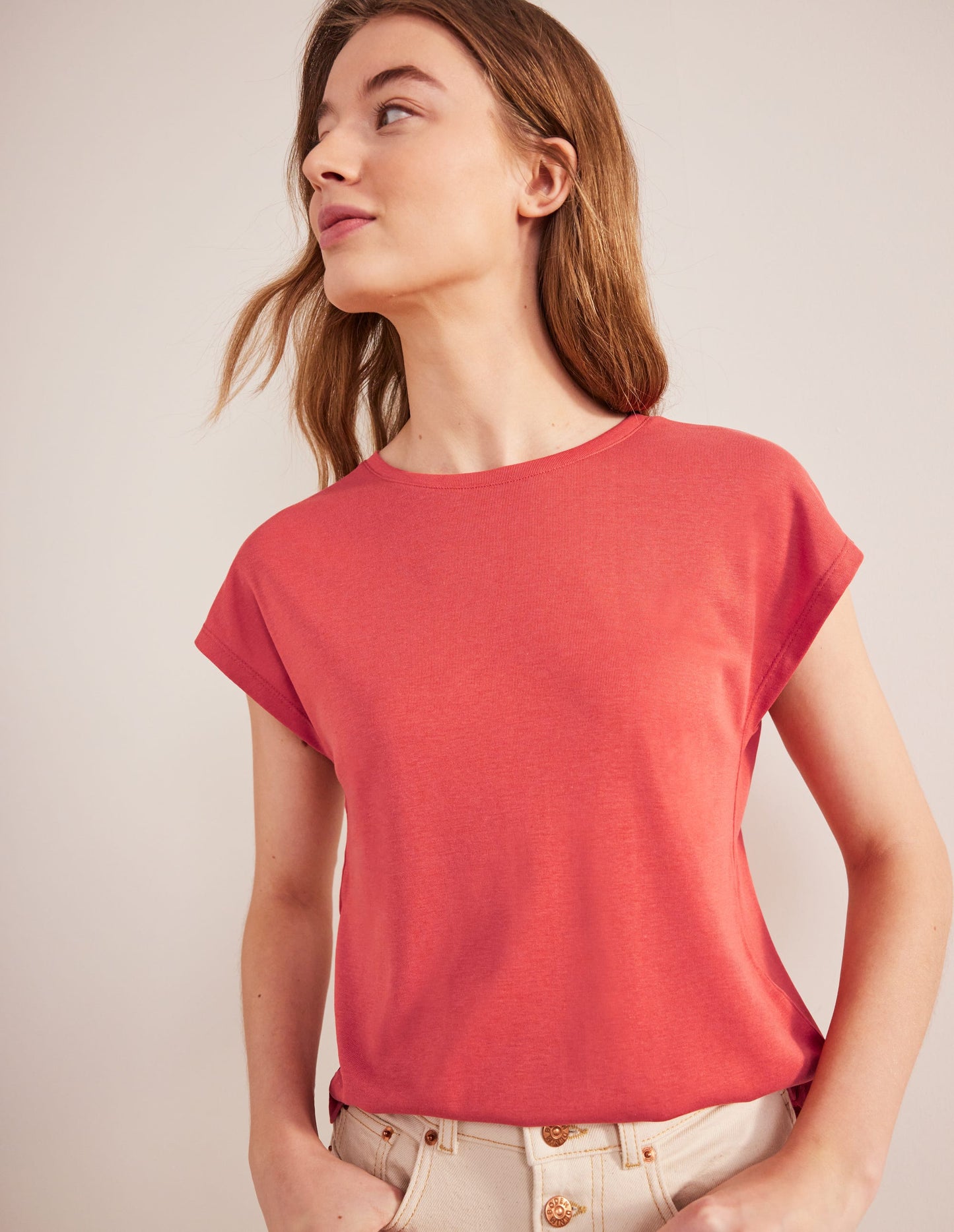 Soft Touch Sleeveless Top-Tomato