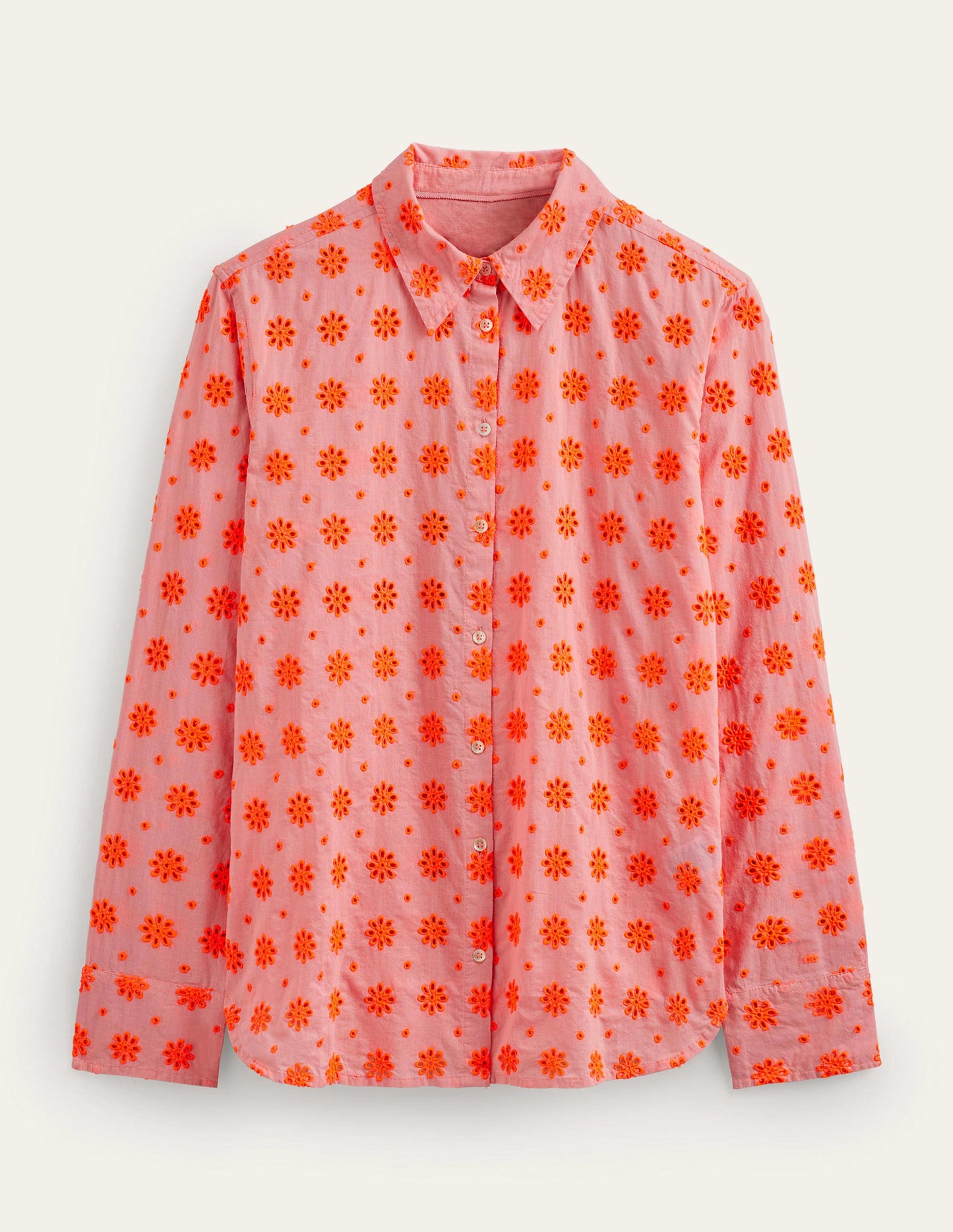 New Relaxed Cotton Shirt-Watermelon Punch