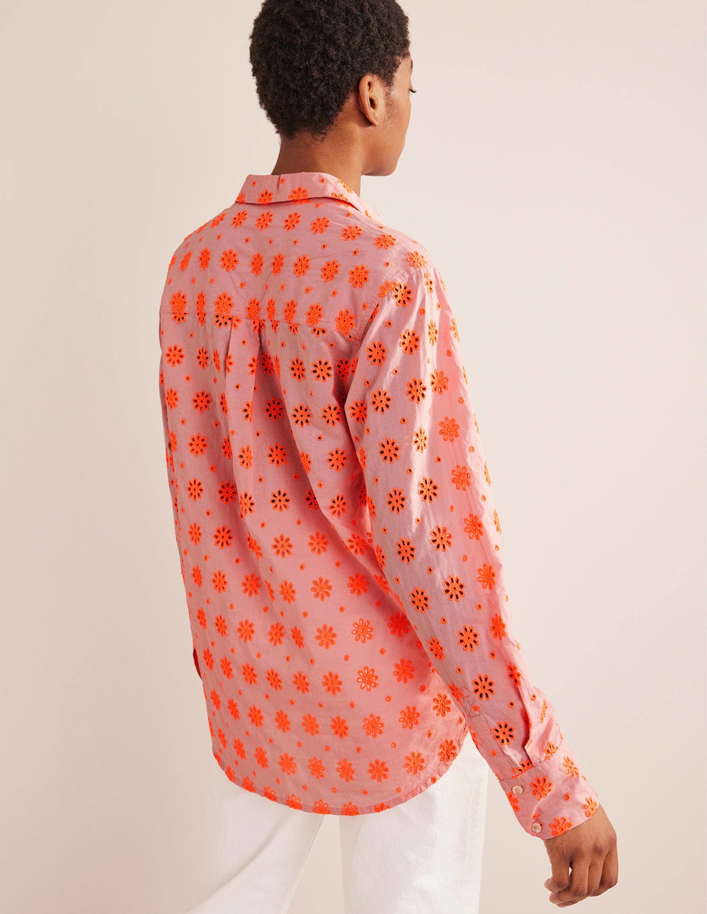 New Relaxed Cotton Shirt-Watermelon Punch