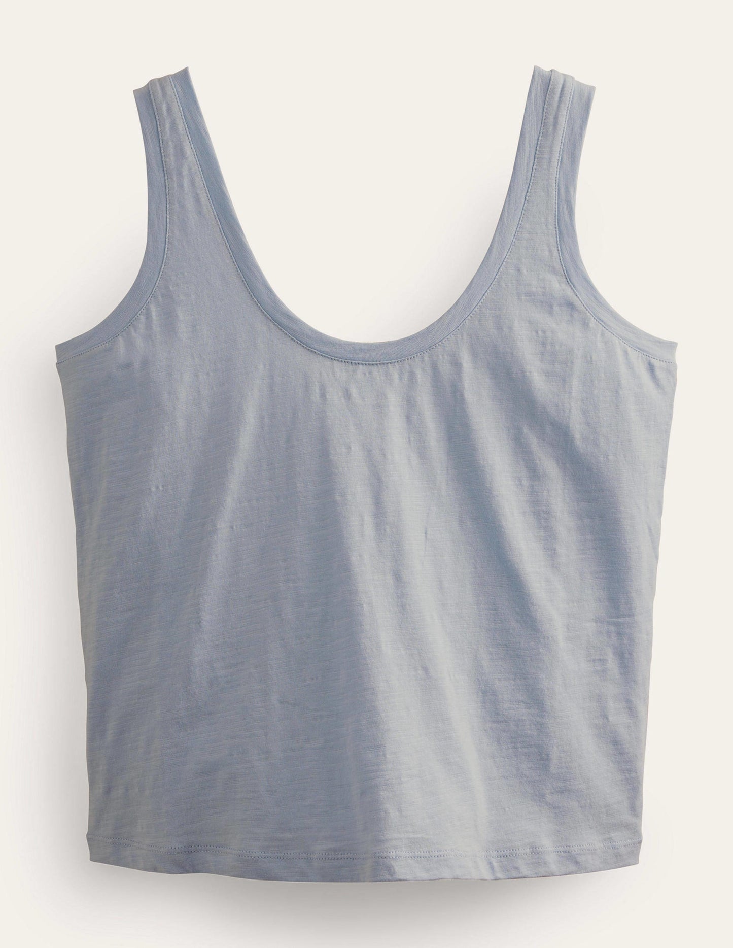 Relaxed Scoop Neck Vest-Chambray Blue