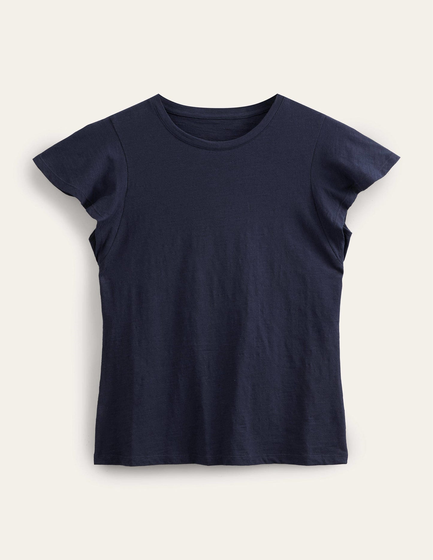 Crew Neck Flutter T-Shirt-Navy