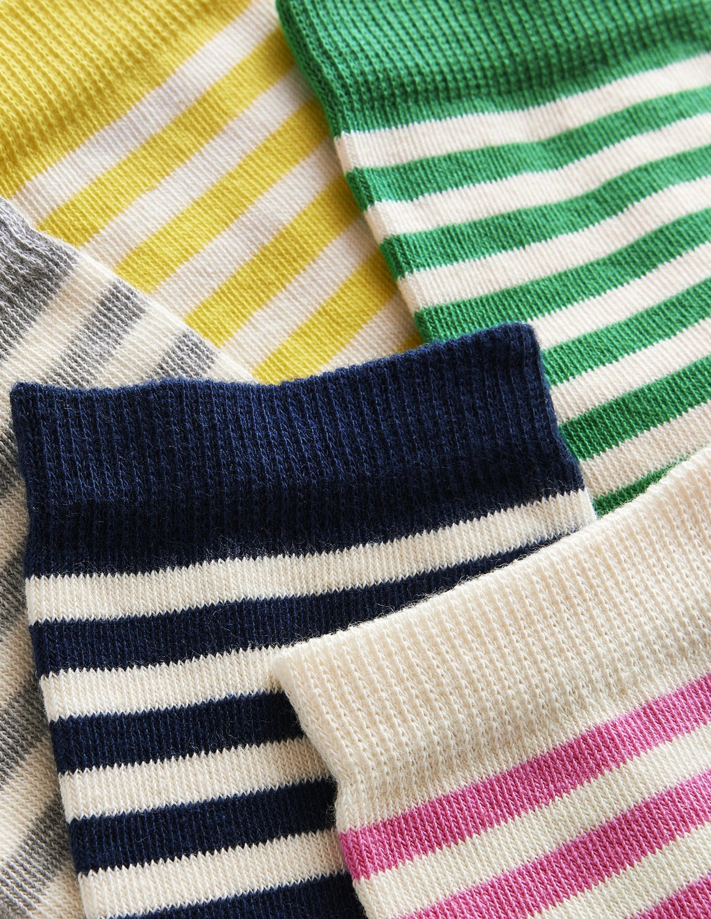 5-Pack Ankle Socks-Breton Stripe