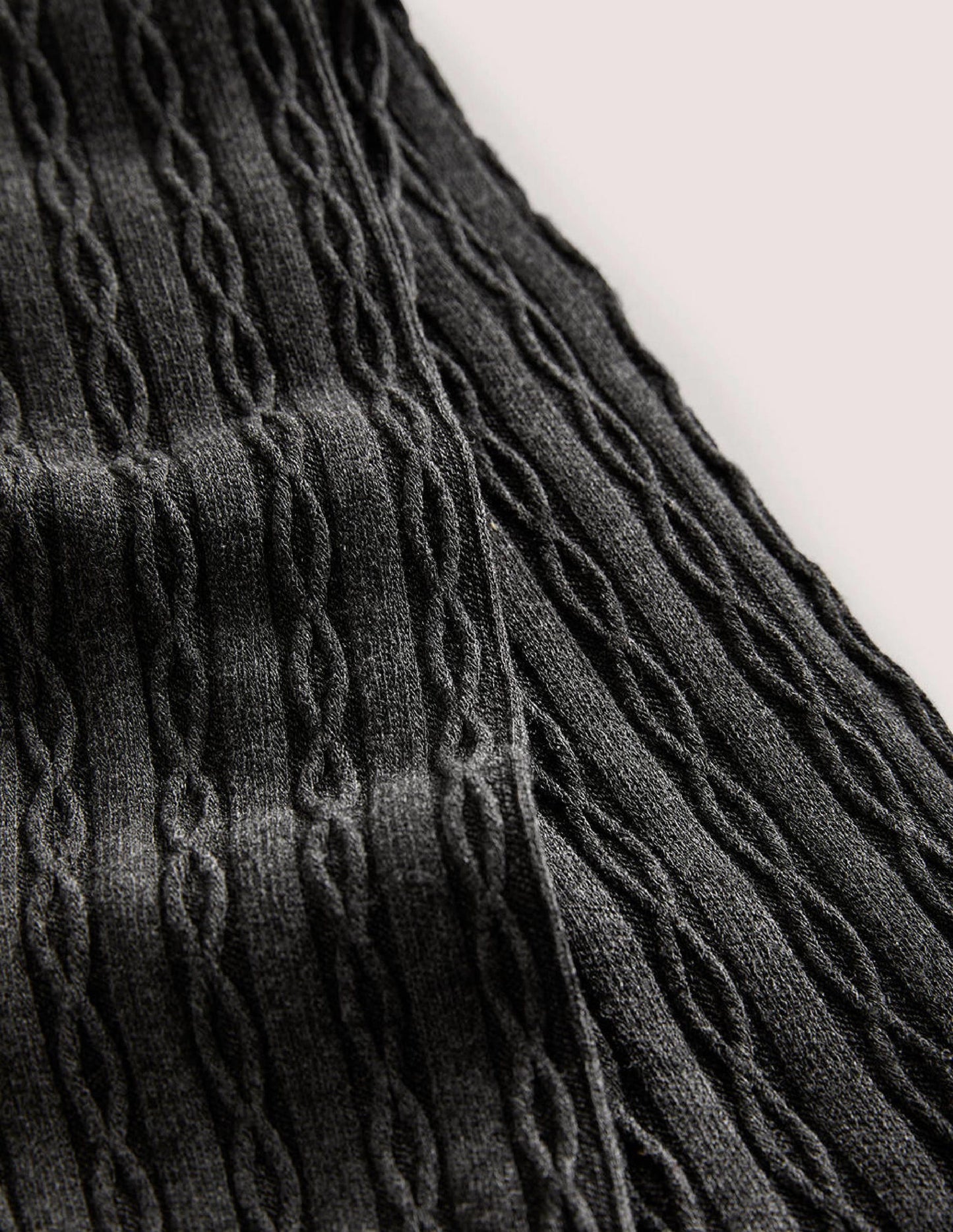 Cable-Knit Tights-Grey