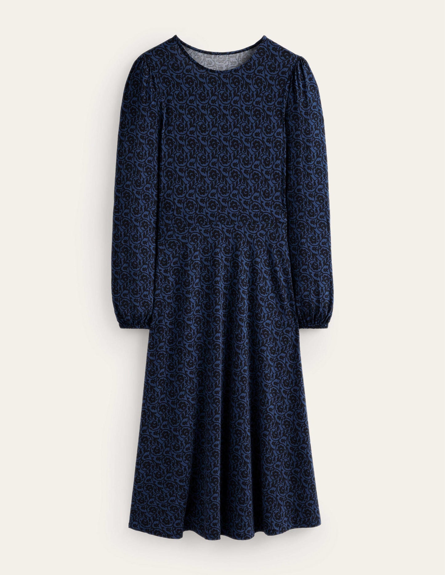 Camille Jersey Midi Dress-Atlantic, Primrose Swirl