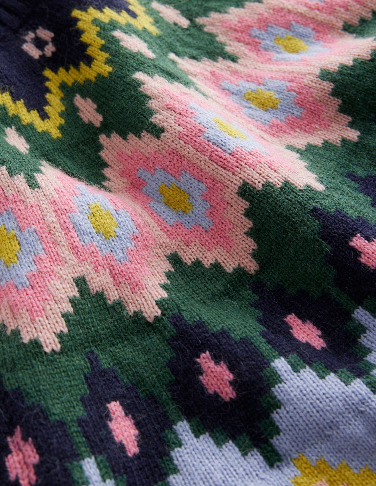 Edith Fair Isle Knitted Dress-Navy