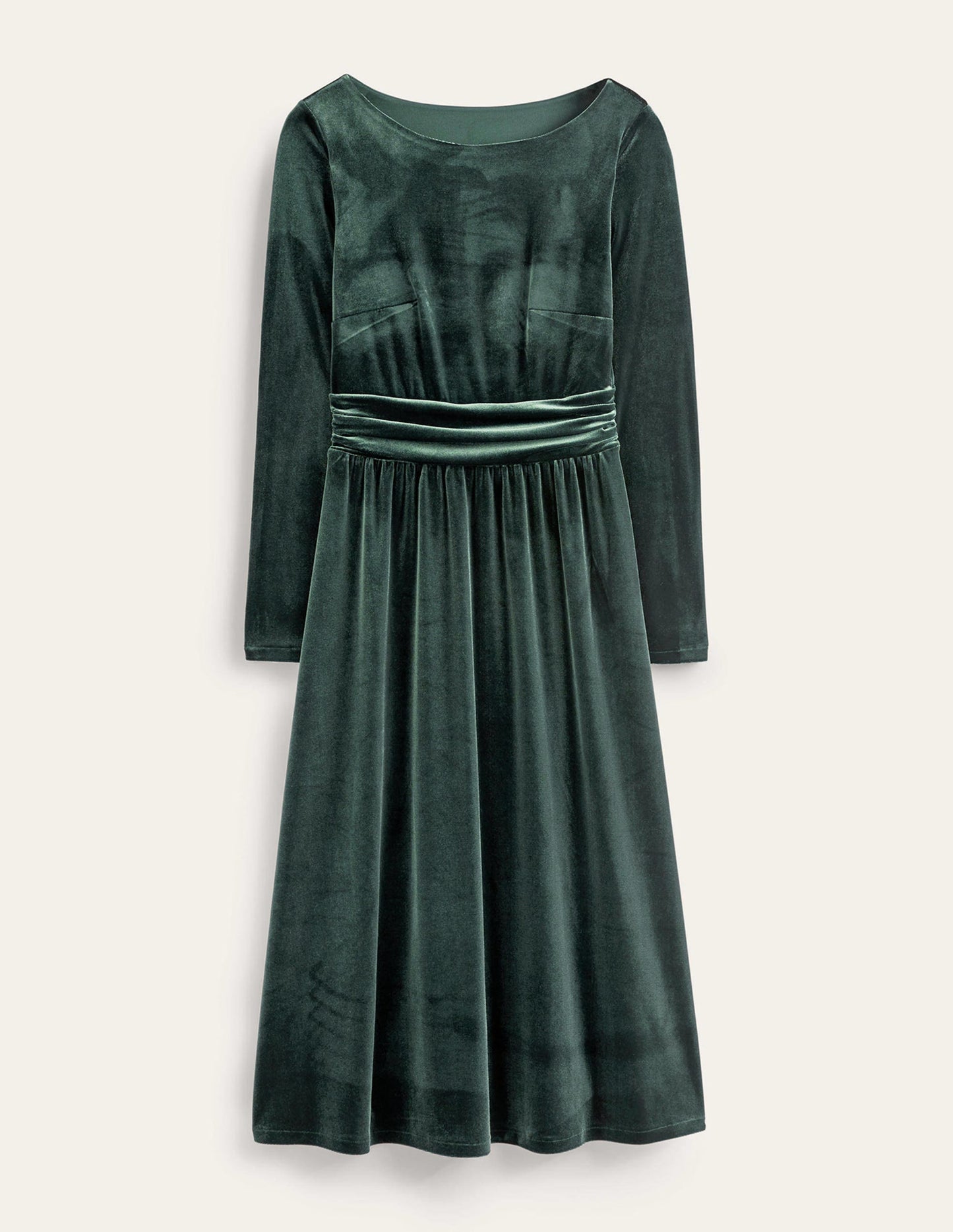 Abigail Velvet Midi Dress-Chatsworth Green