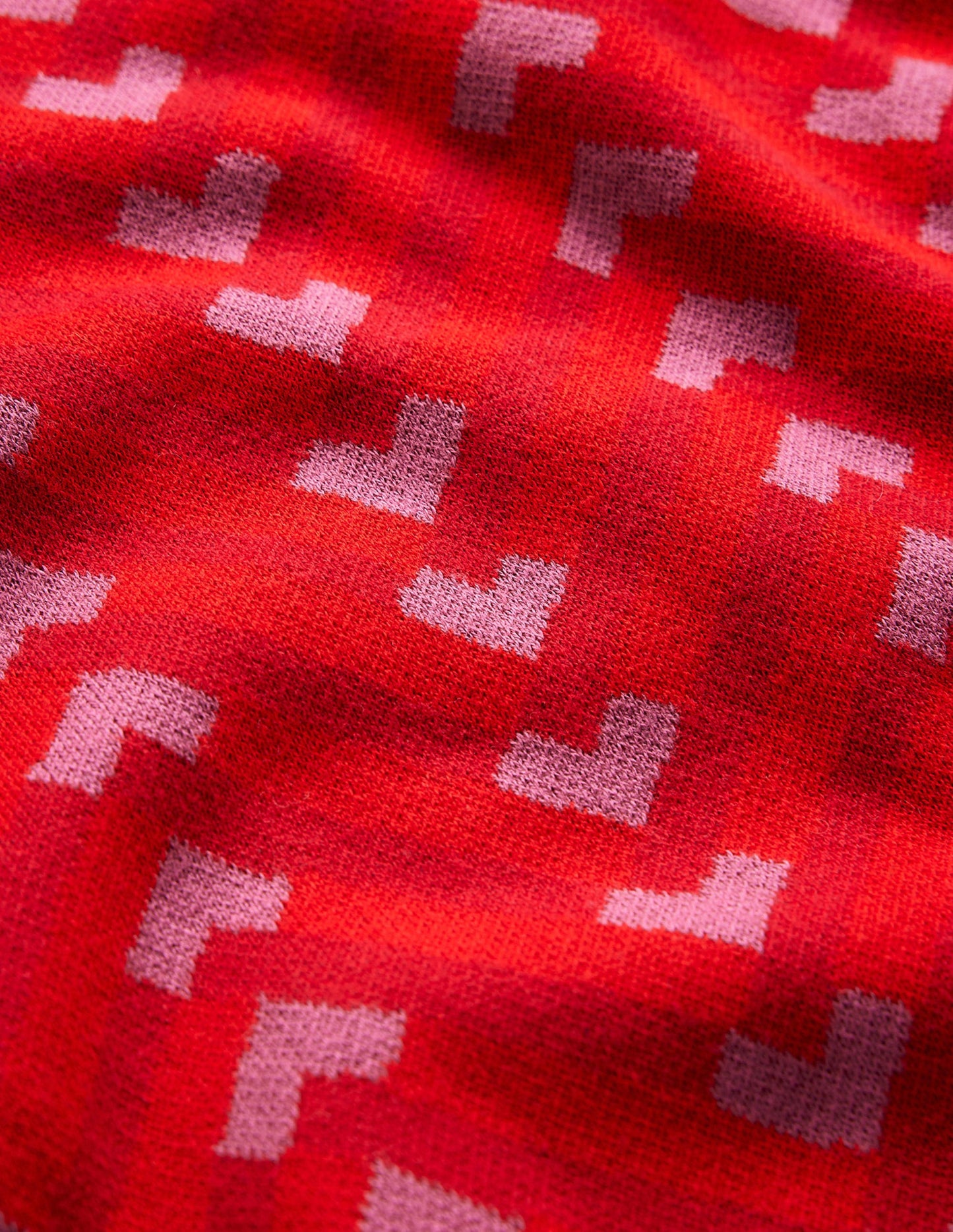 Jacquard Jumper-Cranberry, Chevron Geo