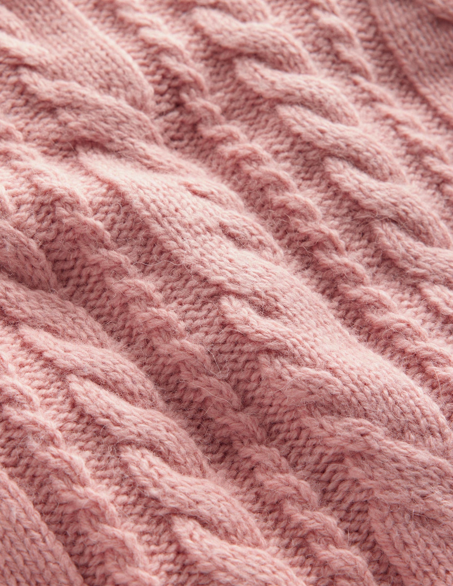 Cable Crew Neck Tank-Chalky Pink