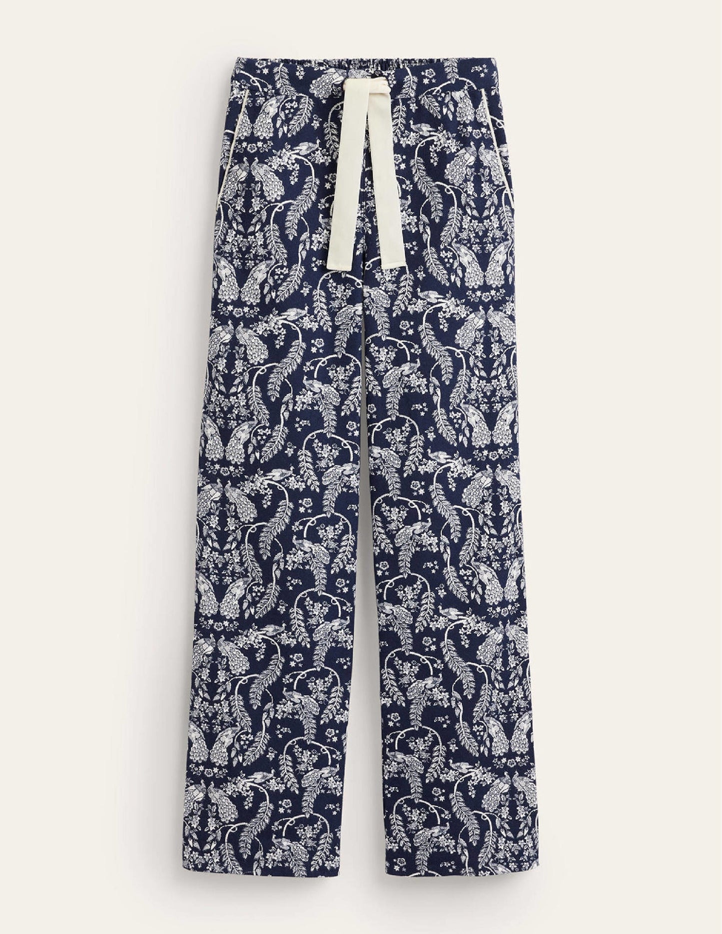 Brushed Cotton Pyjama Trousers-French Navy, Peacock