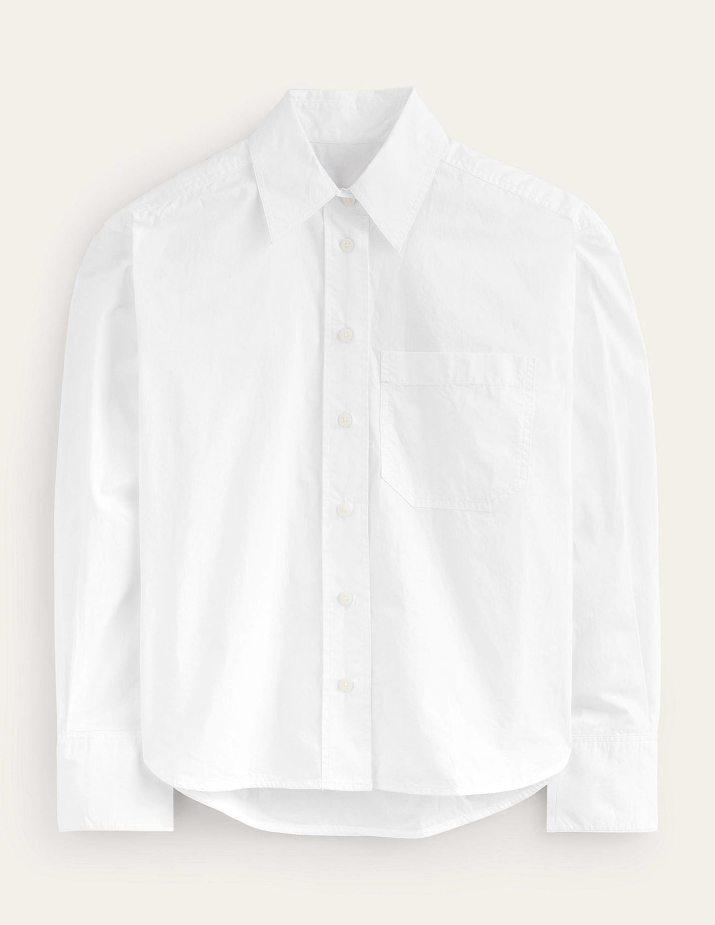 Relaxed Cotton-Poplin Shirt-White
