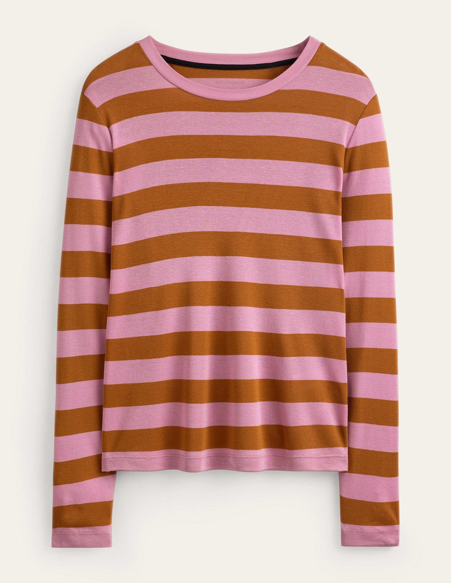 Tamsin Long Sleeve Top-Pink, Camel