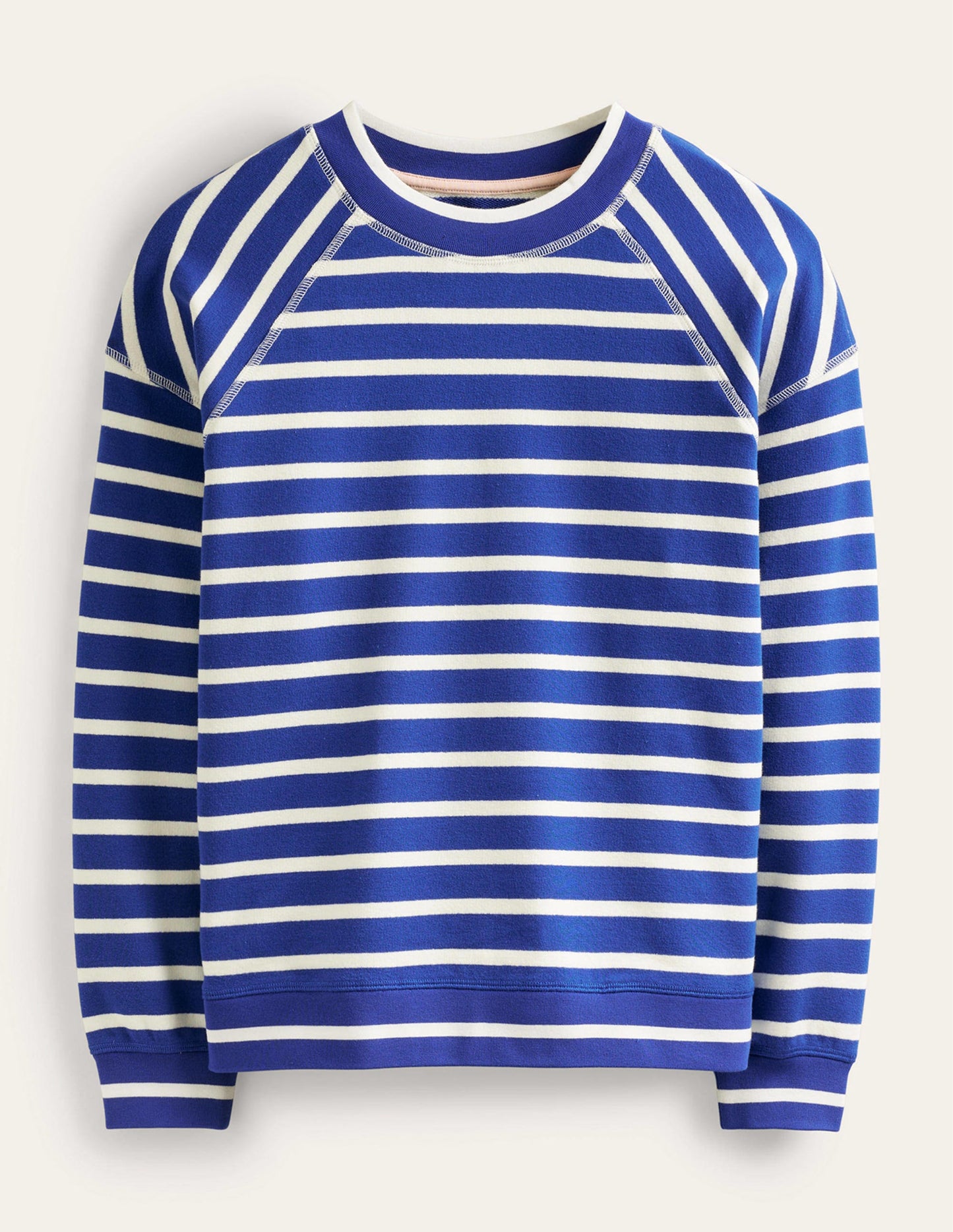 Striped Raglan Sweatshirt-Surf the Web, Ivory
