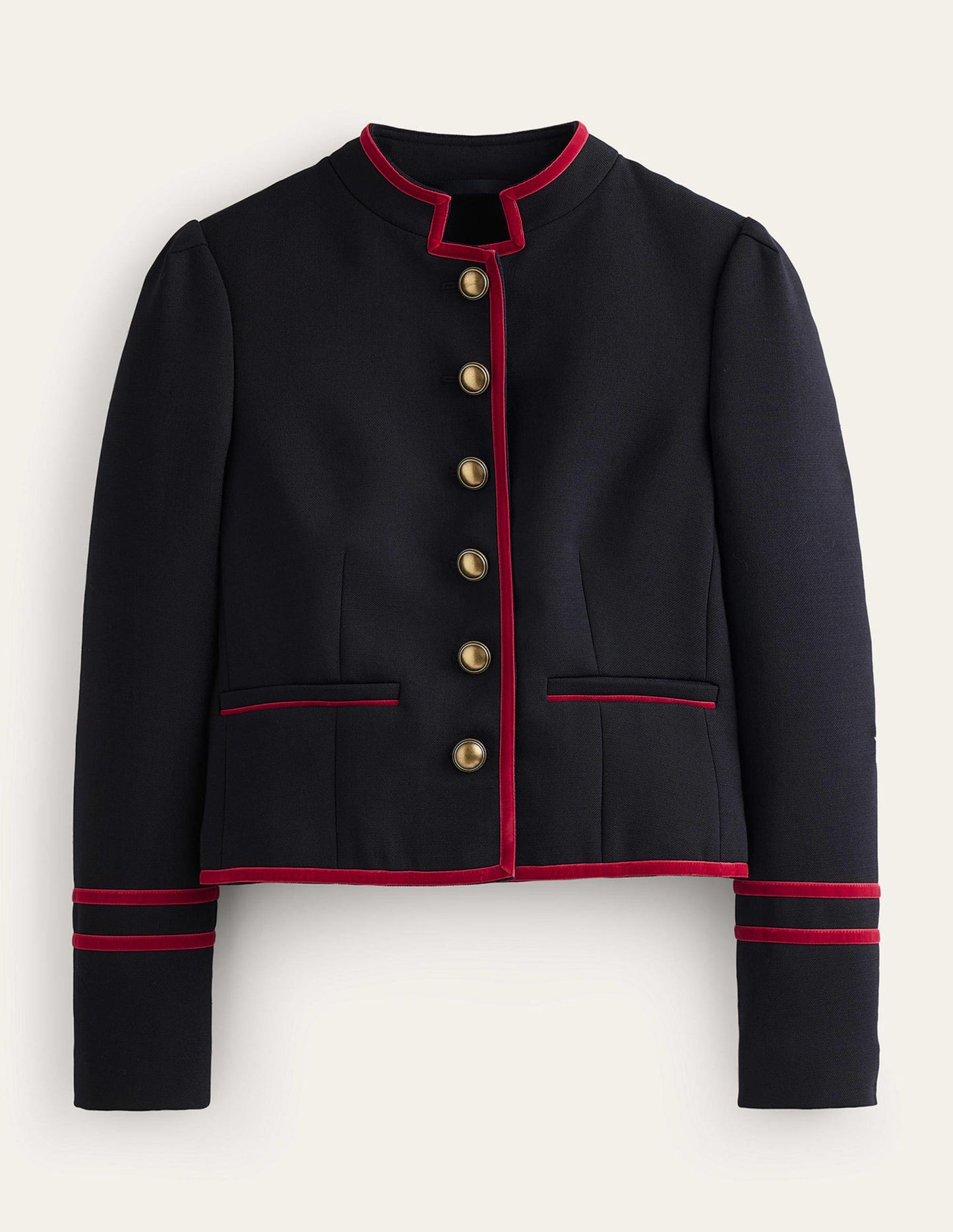 Cambridge Military Jacket-French Navy,Red Trim