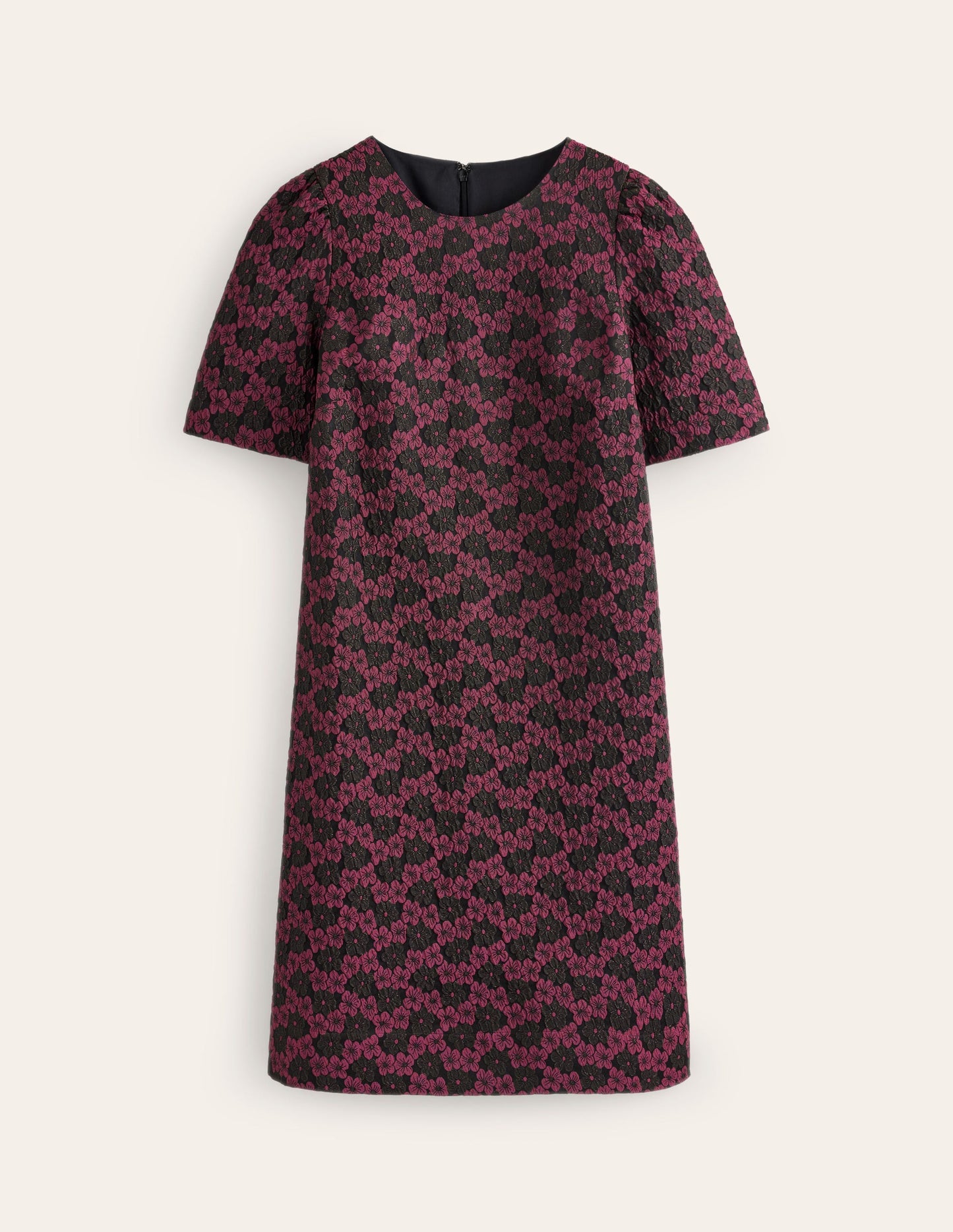 Structured Jacquard Dress-Jacquard Floral