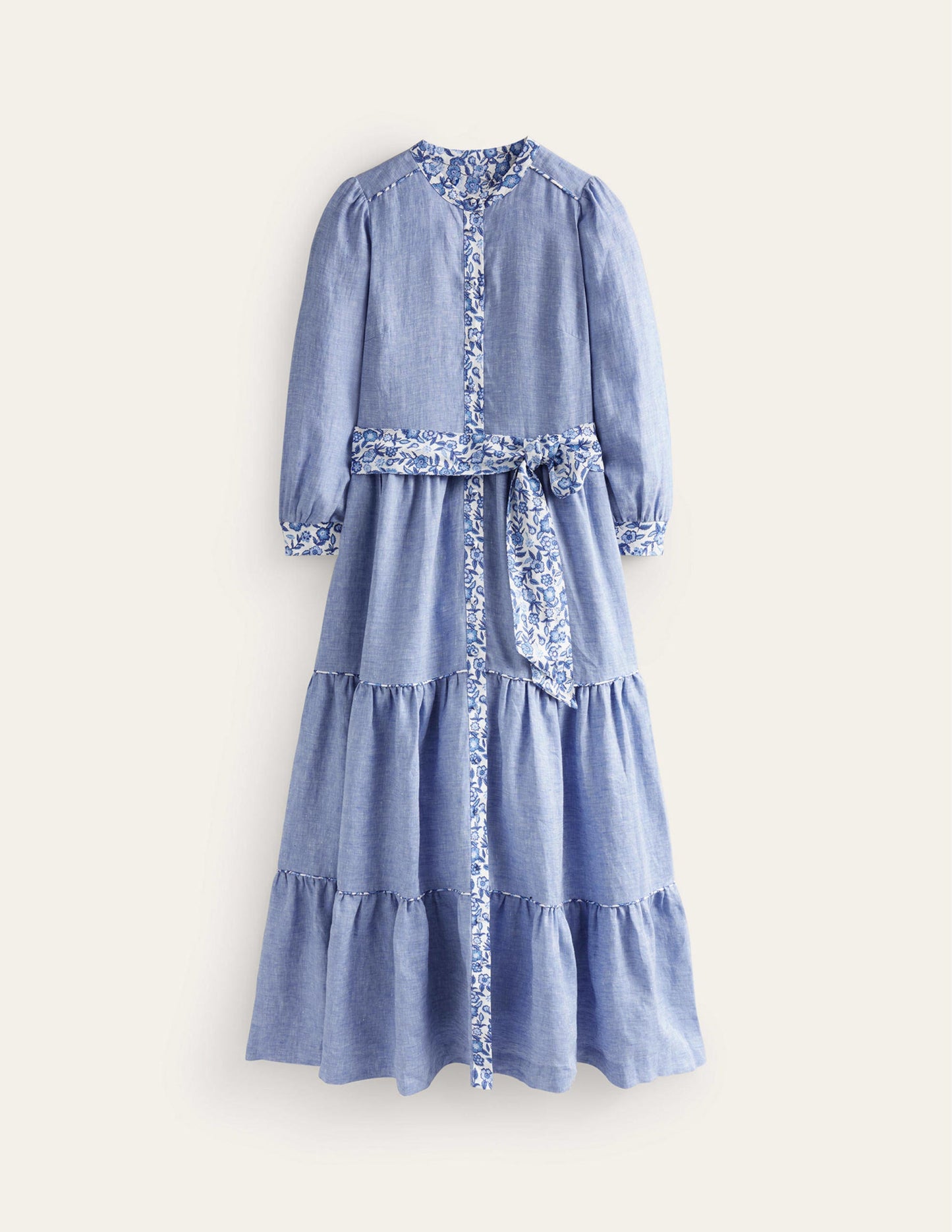 Alba Linen Maxi Dress-Chambray