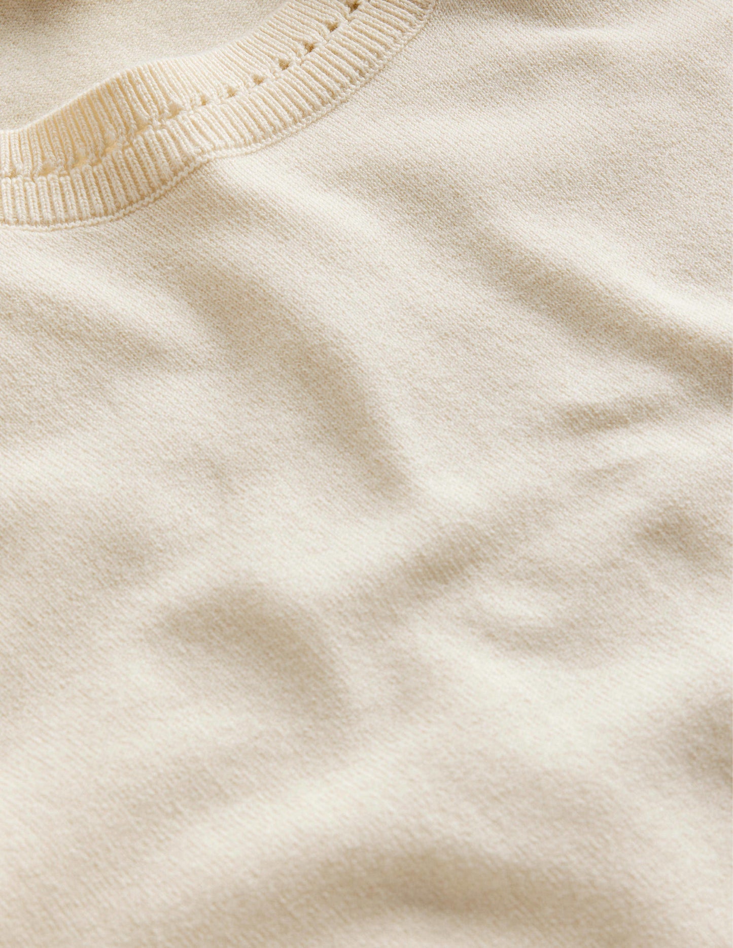 Catriona Cotton Crew Jumper-Warm Ivory
