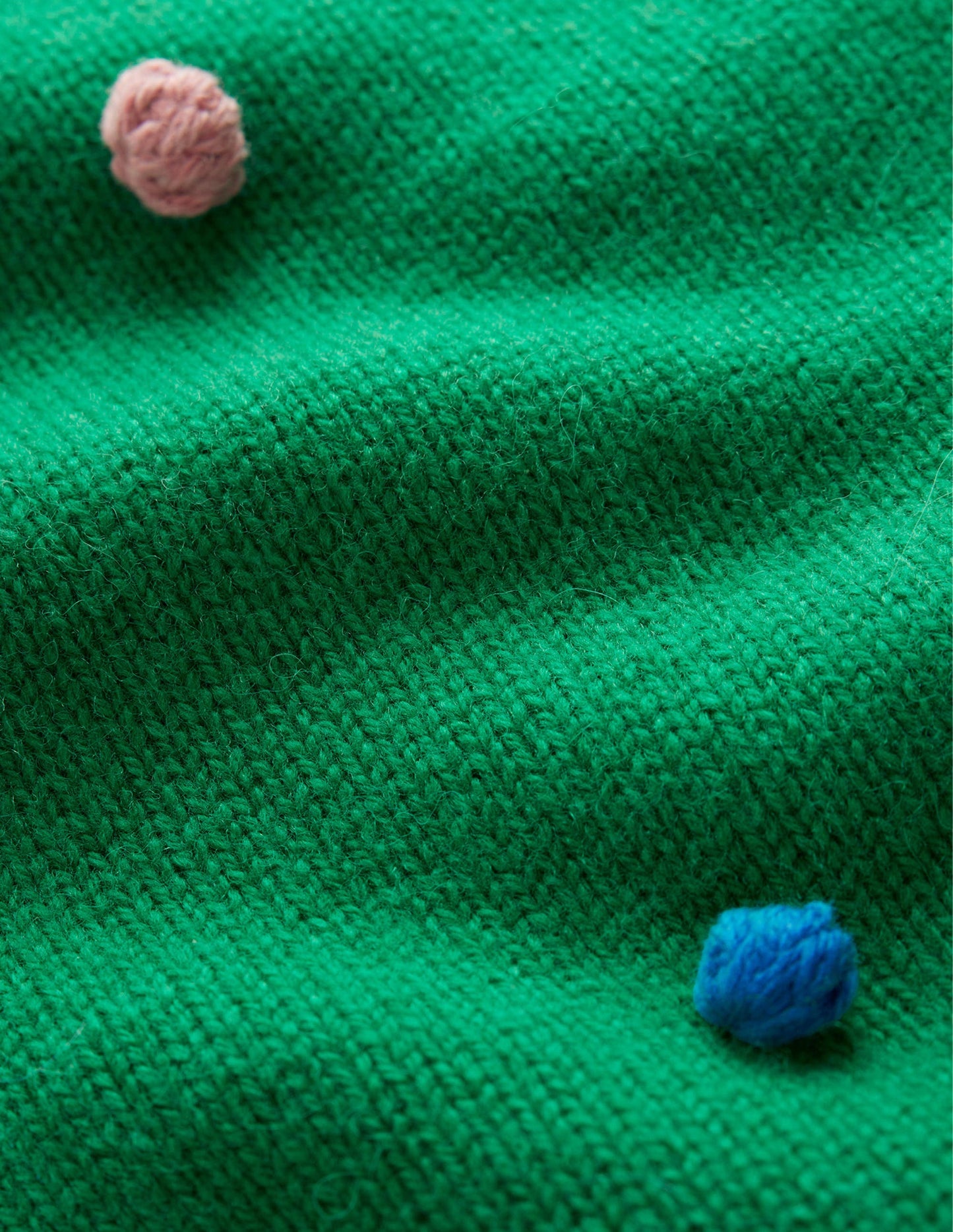 Christmas Pompom Jumper-Veridian Green