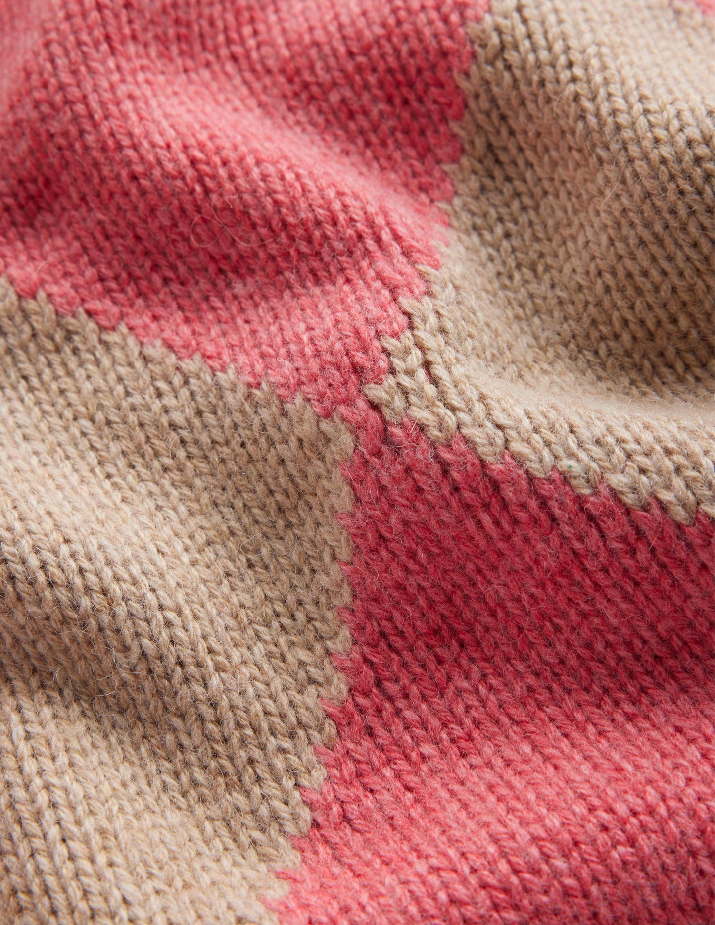 Argyle Crew Neck Jumper-Watermelon, Chinchilla Melange