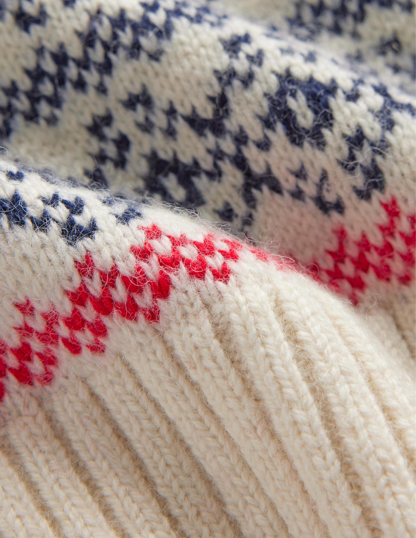 Chunky Fair Isle Jumper-Navy and Warm Ivory Fair Isle