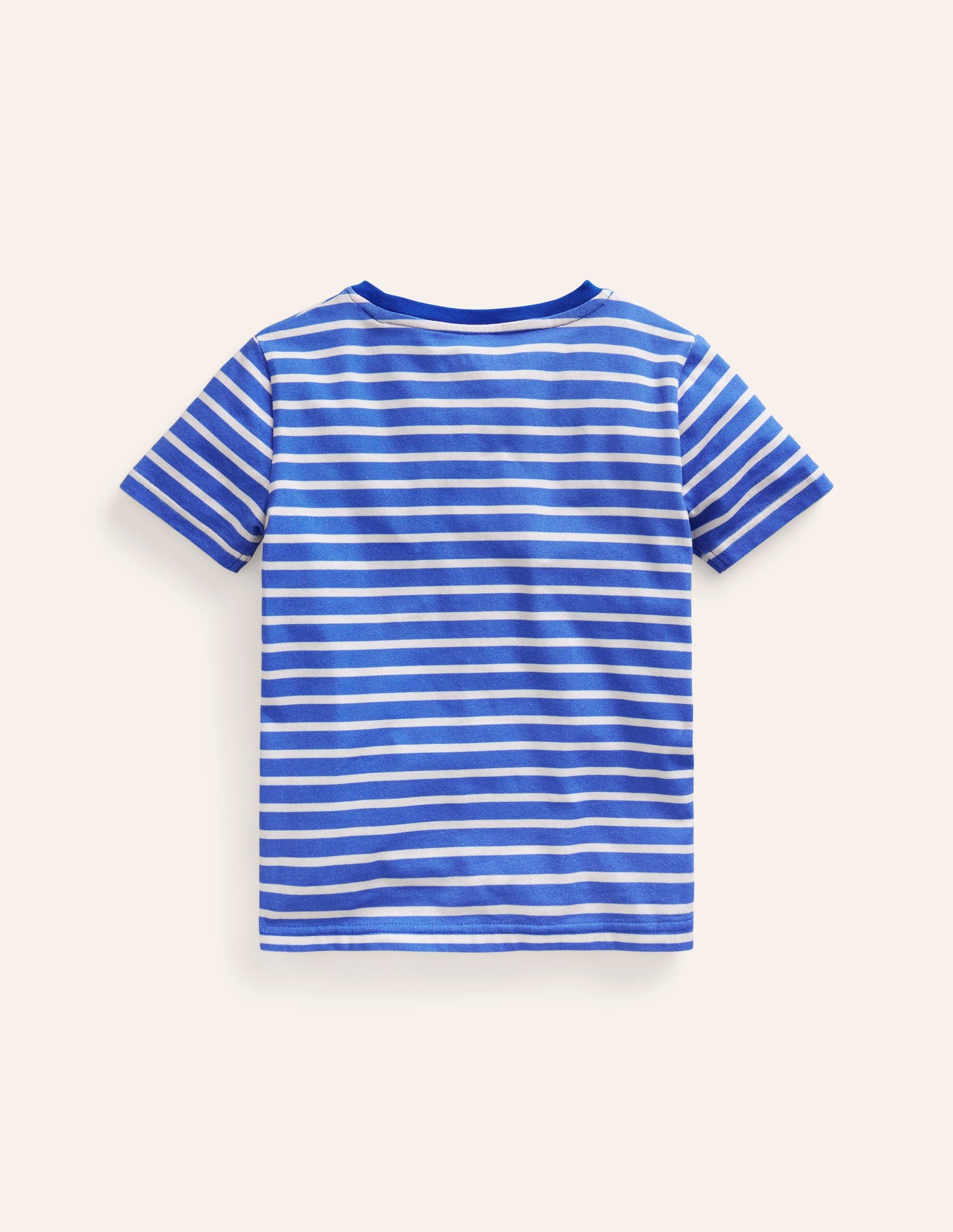 Appliqué Textured T-shirt-Wisteria Blue/Ivory Cockerels