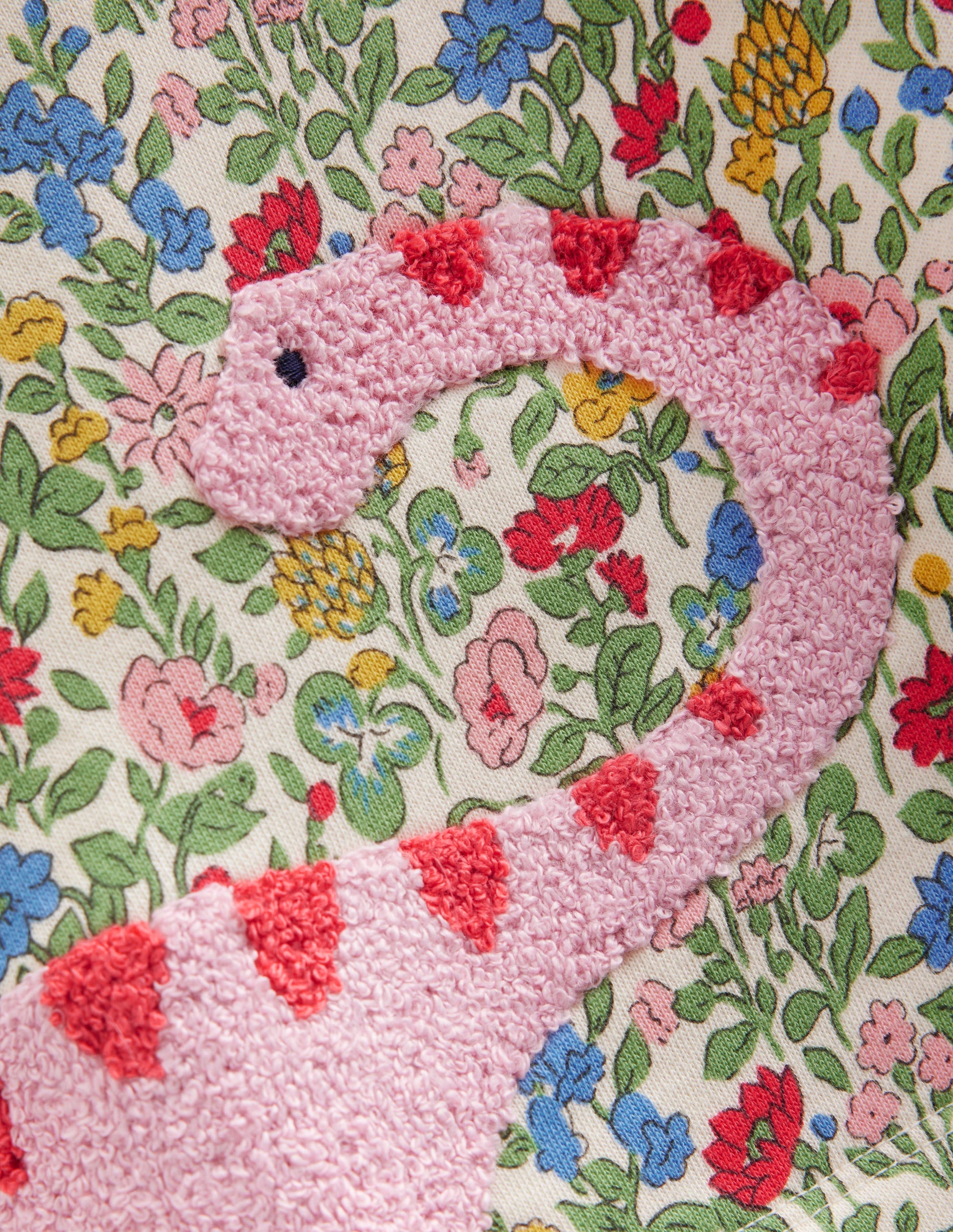 Ida Sweatshirt Appliqué Dress-Multi Meadow Floral Dinosaurs-4