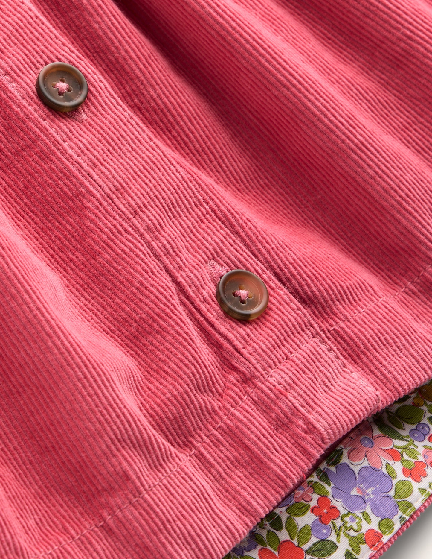 Button Through Pinafore Dress-Vintage Pink Cord