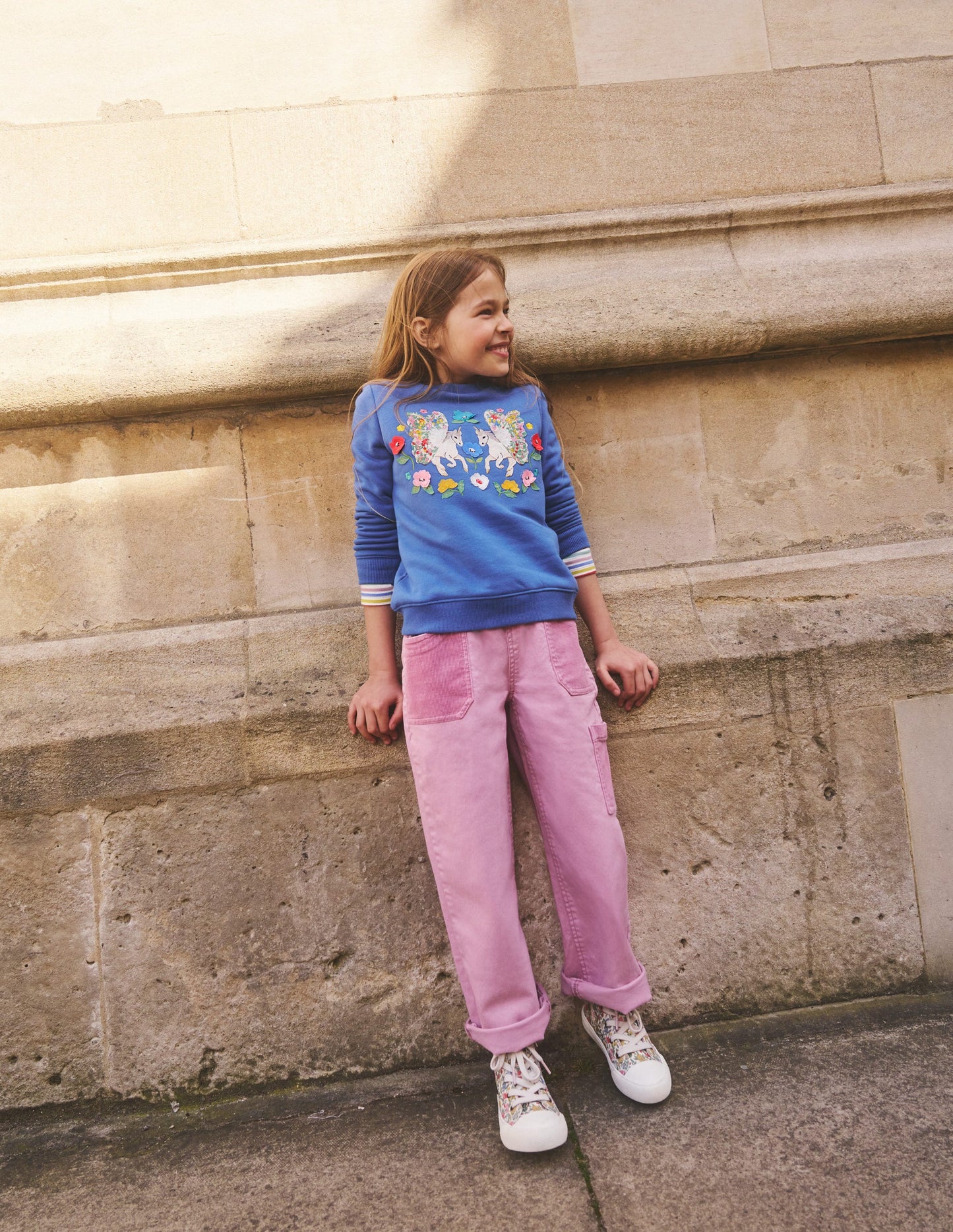 Cord Pocket Pull On Trousers-Mauve Mist Pink