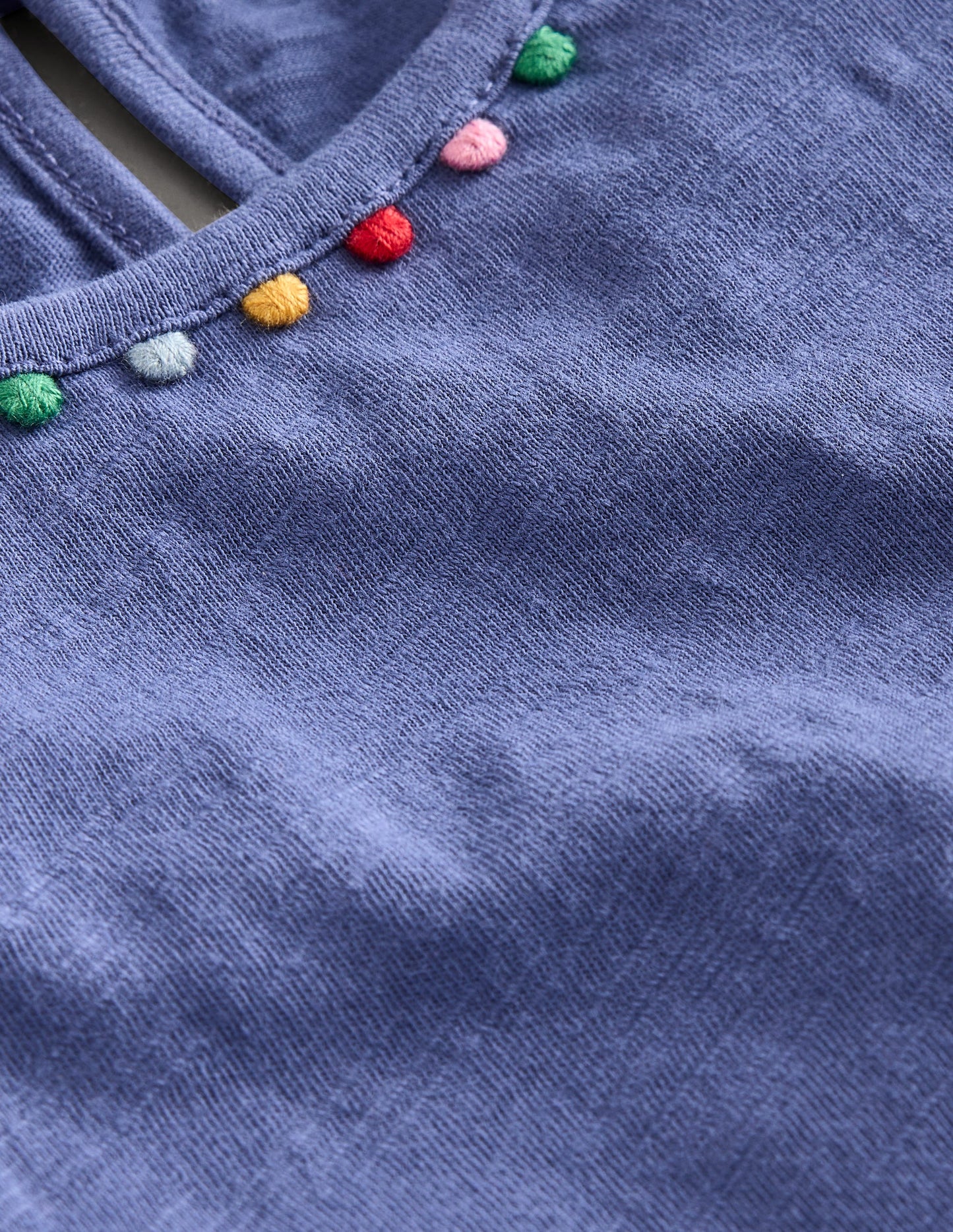 Ali Puff Sleeve Pom T-Shirt-Soft Starboard Blue