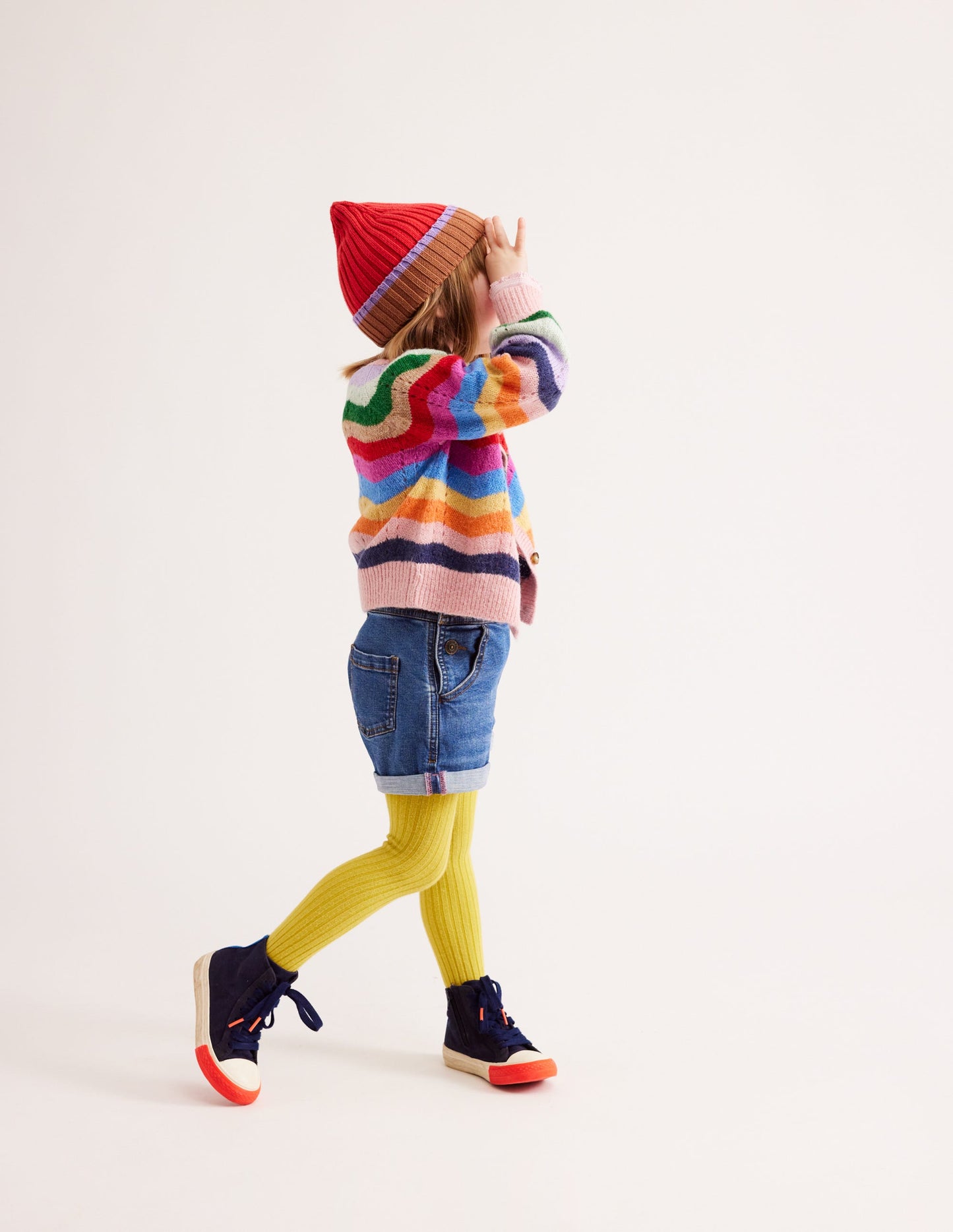 Colour Block Beanie-Jam Red