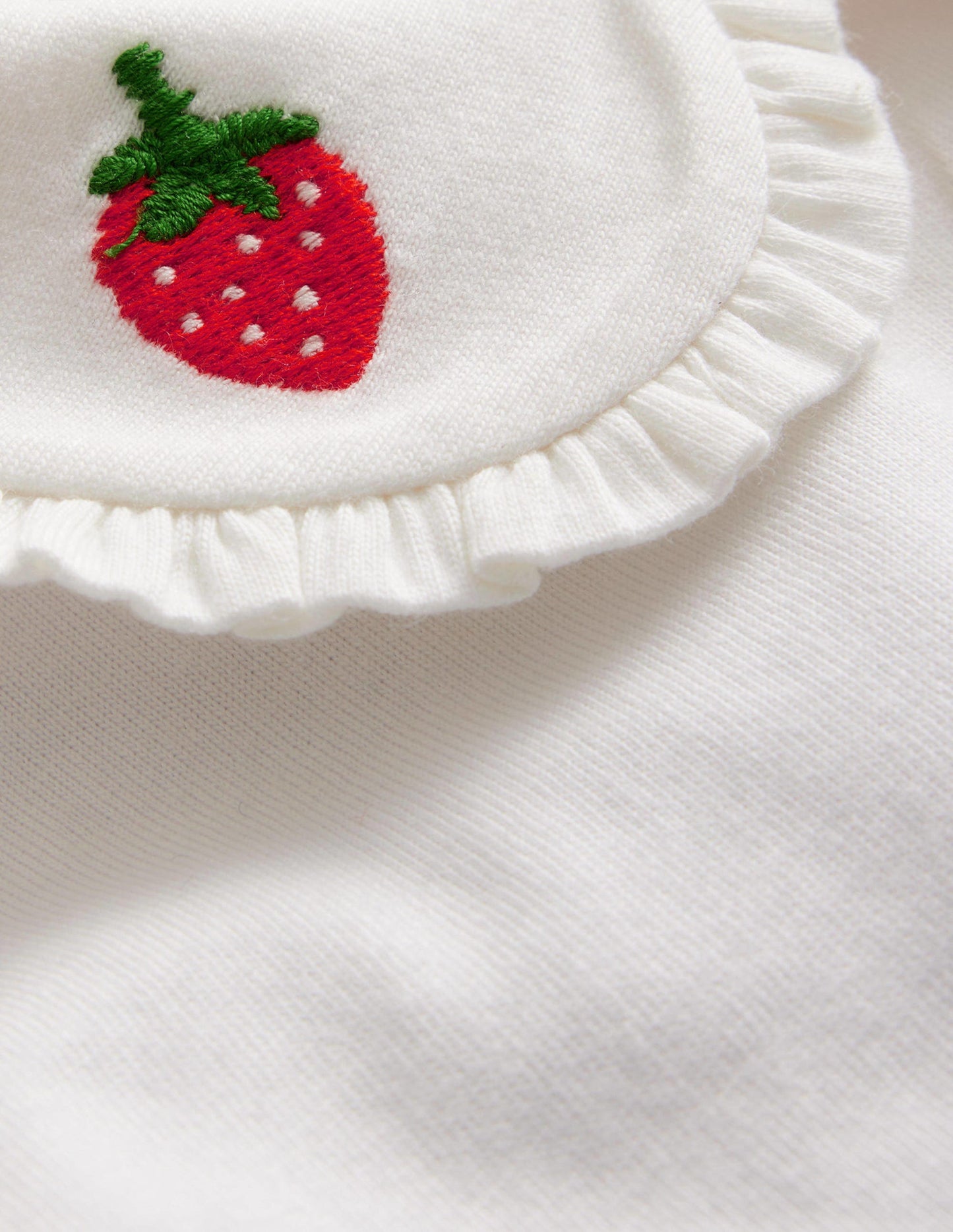 Collared Jersey Top-Ivory Strawberry