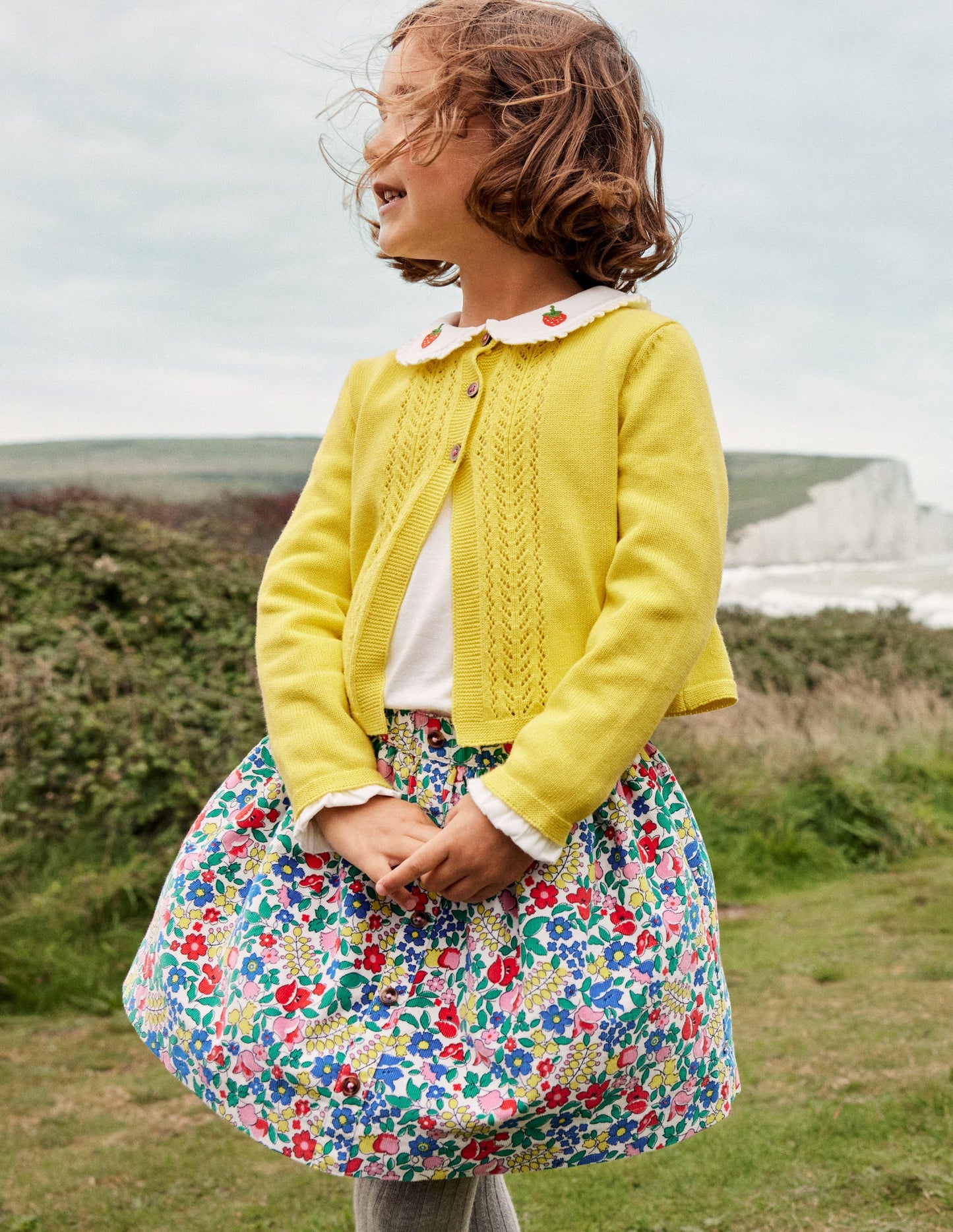 Cord Twirly Skirt-Multi Flowerbed