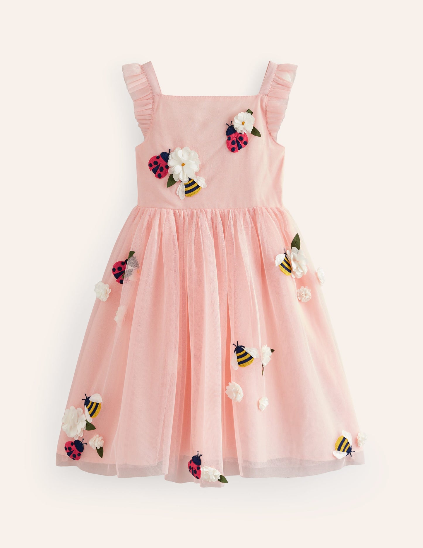 Appliqué Tulle Dress-Provence Dusty Pink Bugs