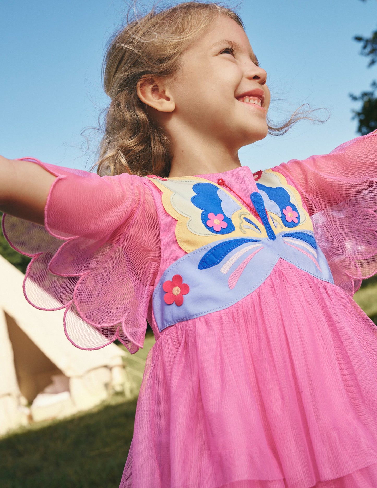 Butterfly Bodice Tulle Dress-Formica Pink Butterfly