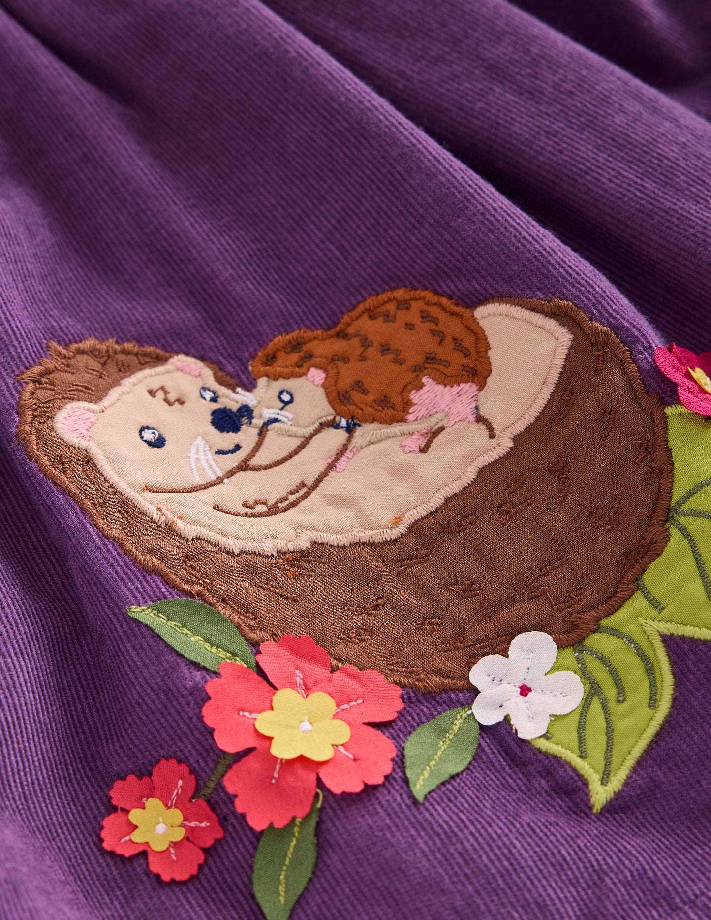 Appliqué Skirt-Mystical Purple Hedgehogs
