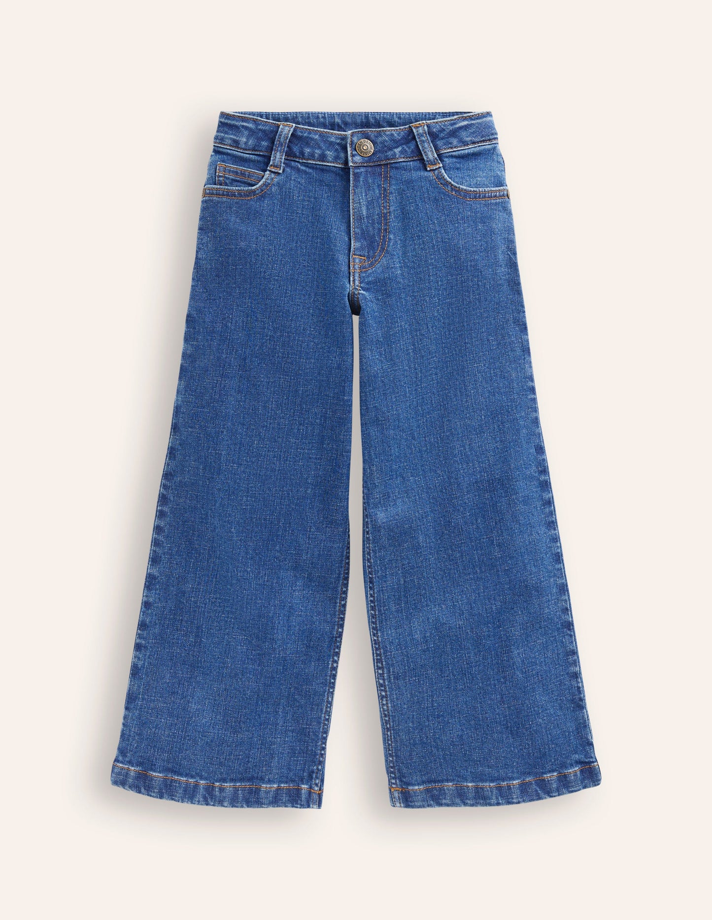 Wide Leg Trousers-Mid Vintage Blue