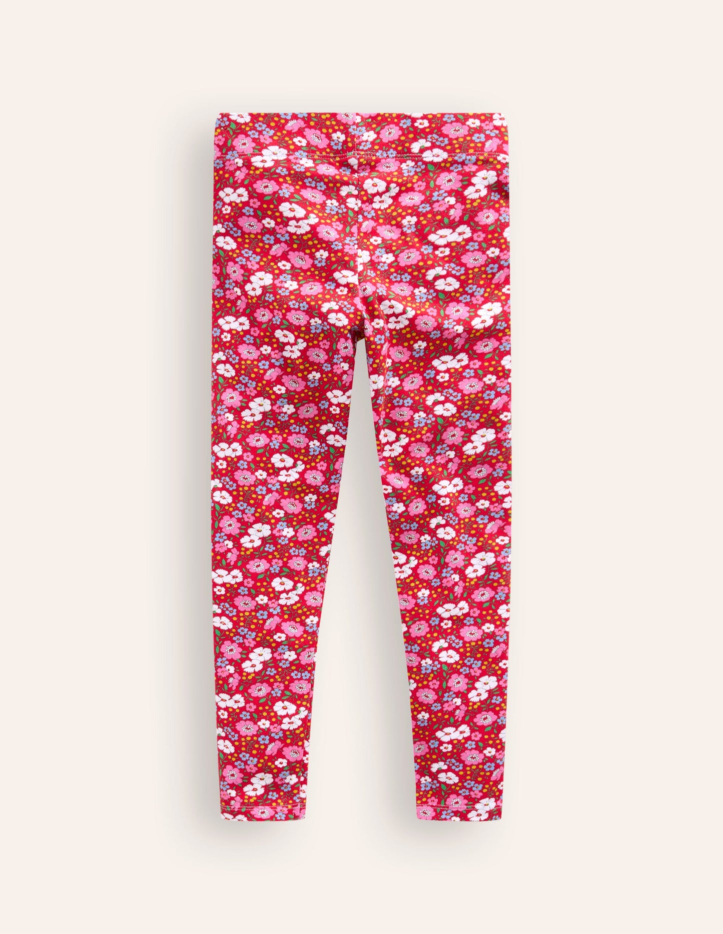 Everyday Fun Leggings-Brilliant Red Festive Flower