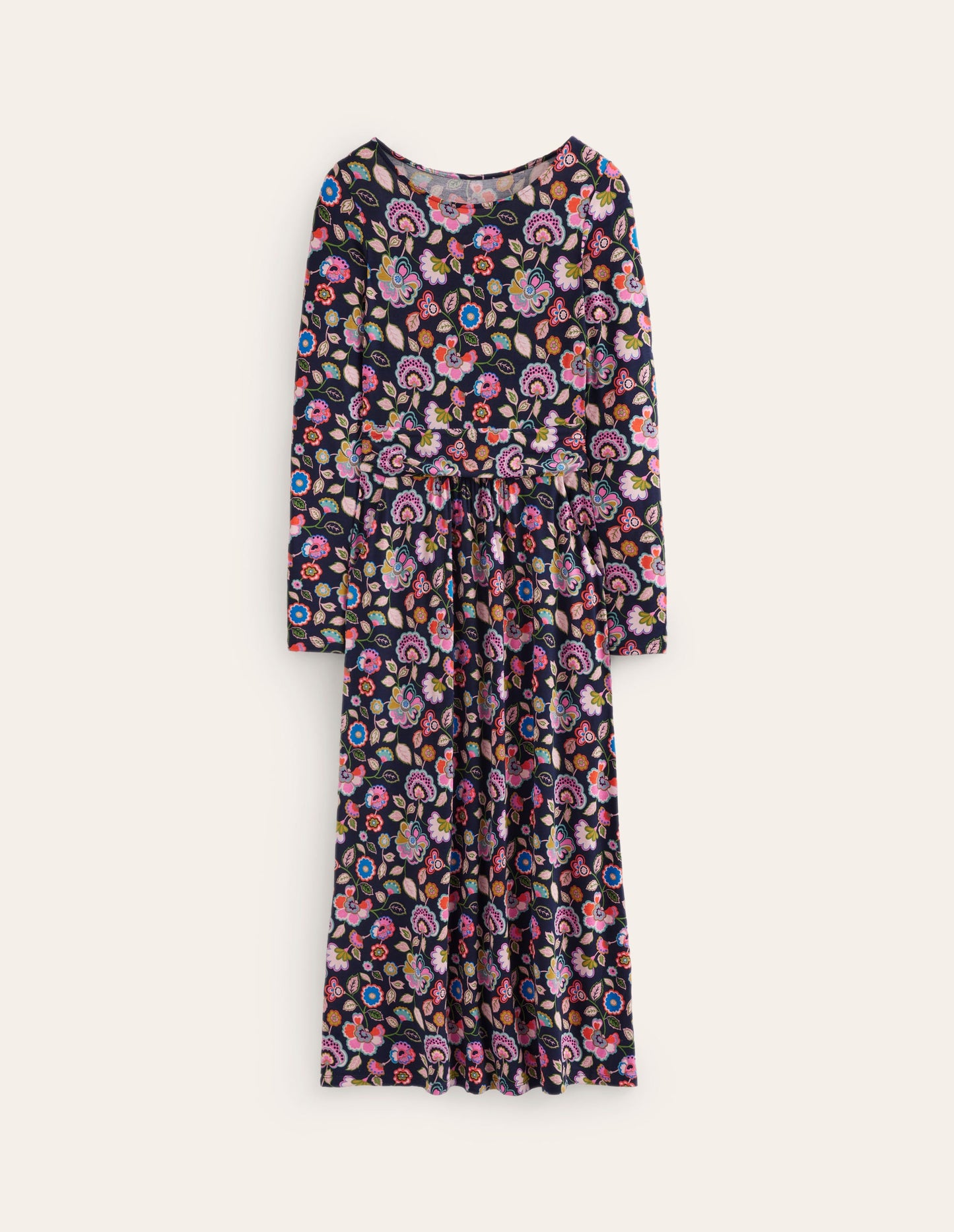 Amelie Long Sleeve Midi Dress-Multi, Cascade Bloom