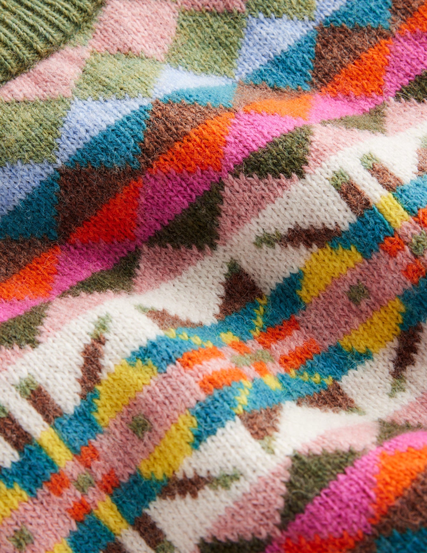 Edie Fair Isle Tank-Green Heritage Fair Isle