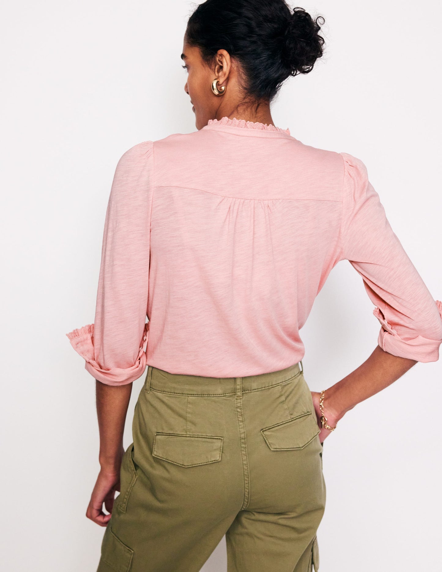 Caroline Broderie Jersey Shirt-Quartz