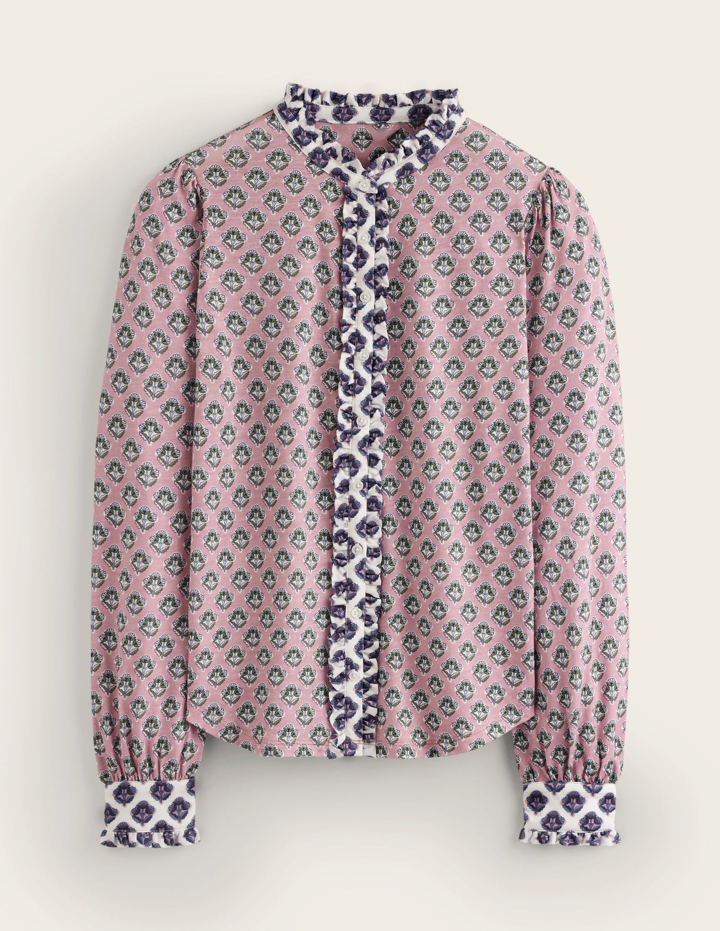 Caroline Jersey Shirt-Quartz, Pome Stamp