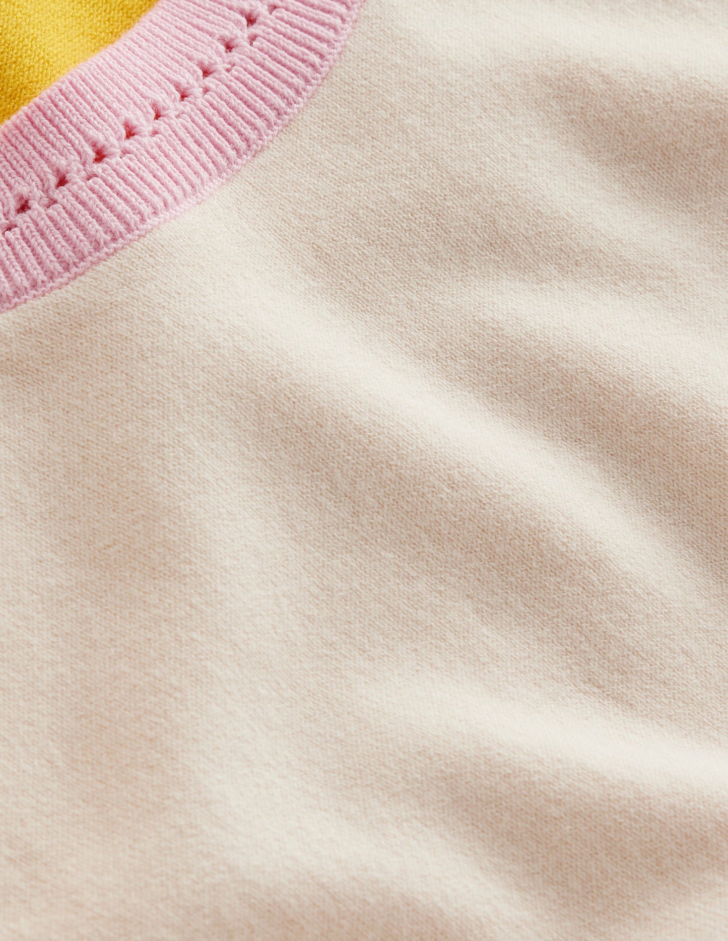 Catriona Cotton Crew T-Shirt-Warm Ivory/ Mimosa Yellow