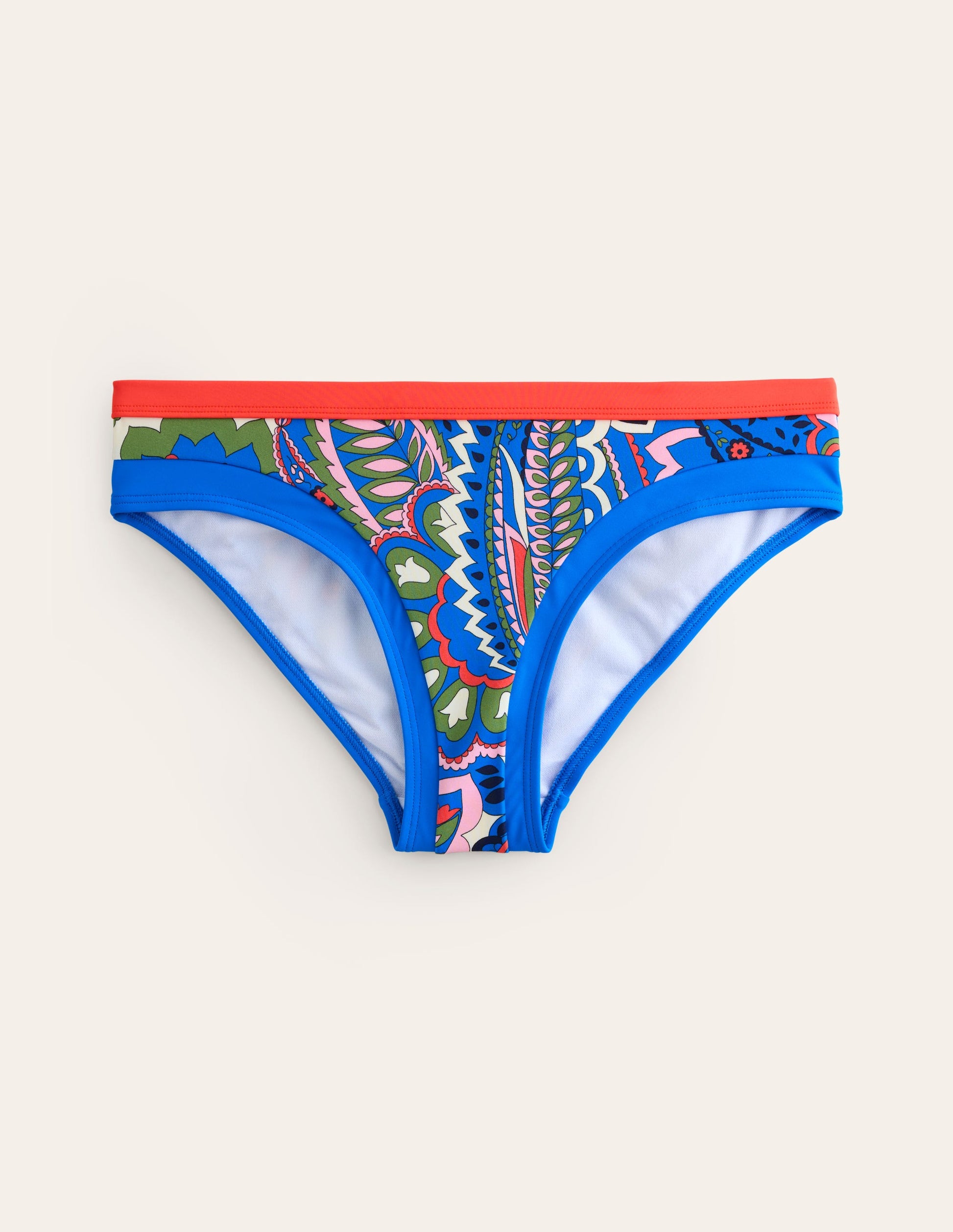 Santorini Bikini Bottoms-Blue, Foliage Paisley-5