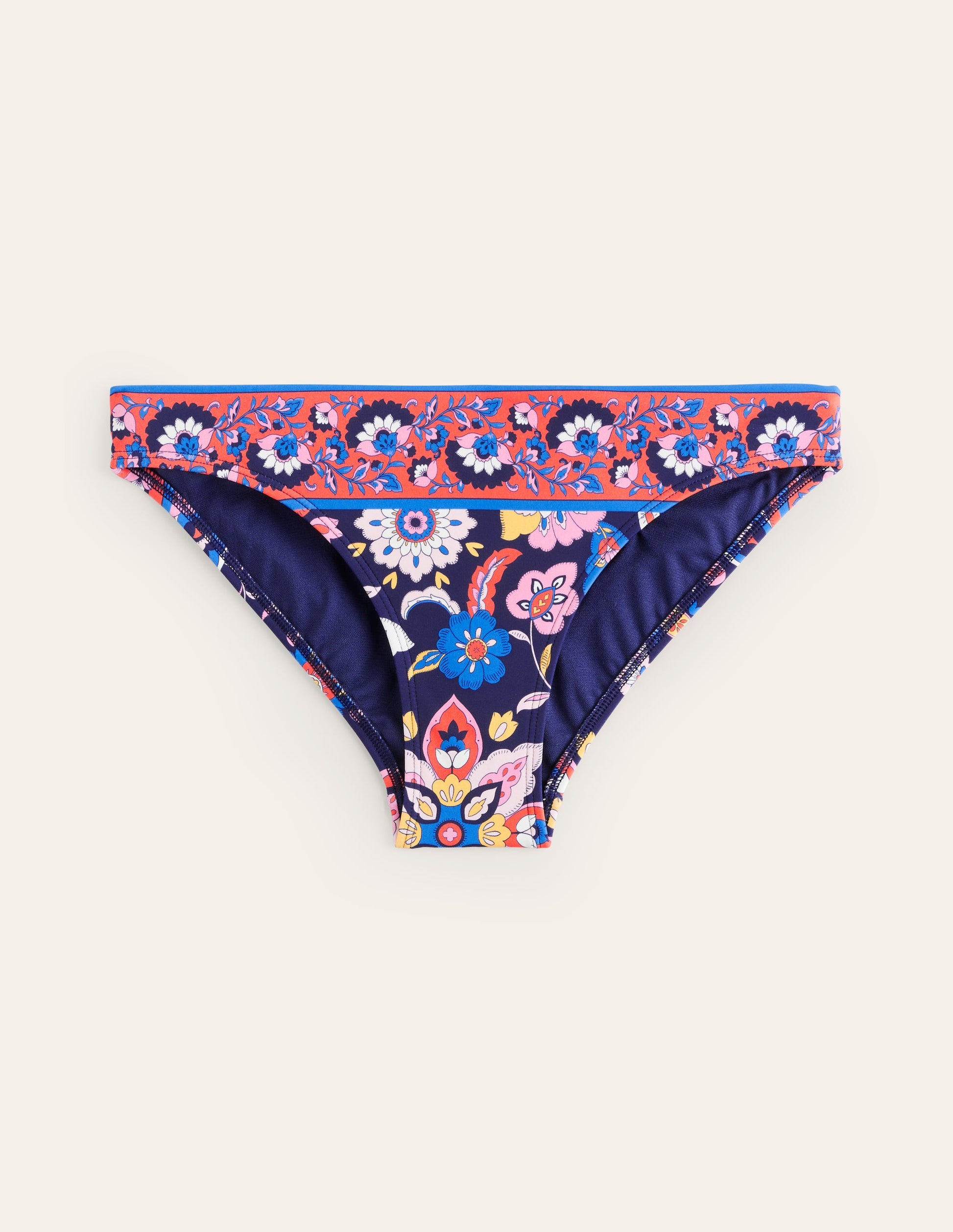 Classic Bikini Bottoms-Mandarin Red, Botanical Sprig-5