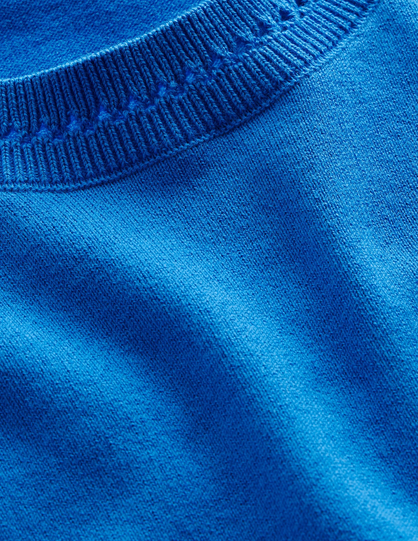 Catriona Cotton Crew T-Shirt-Bright Cyan Blue